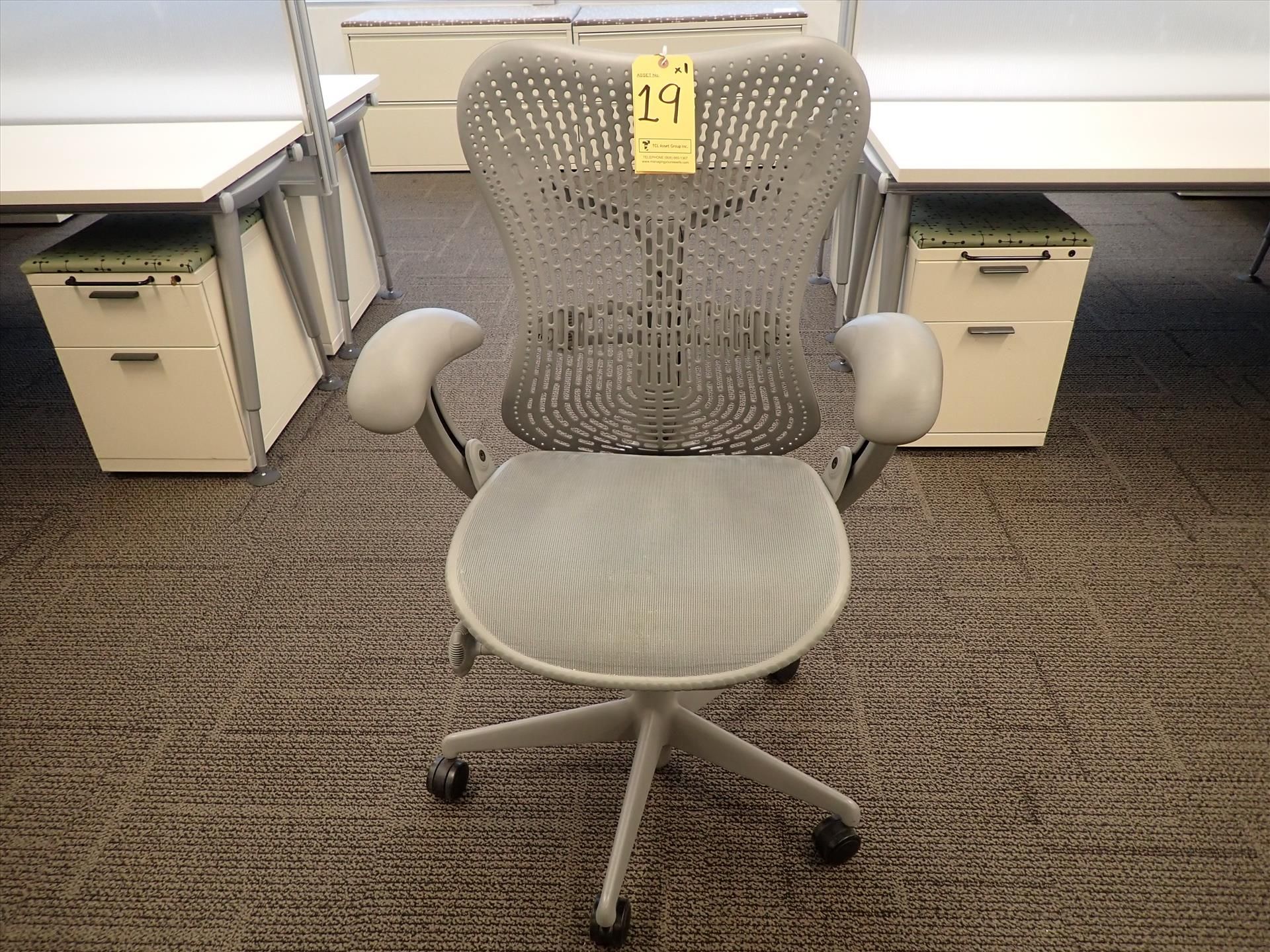 Herman Miller Mirra task chair; adjustable height, arms, lumbar support, tilt seat and back, swivel,