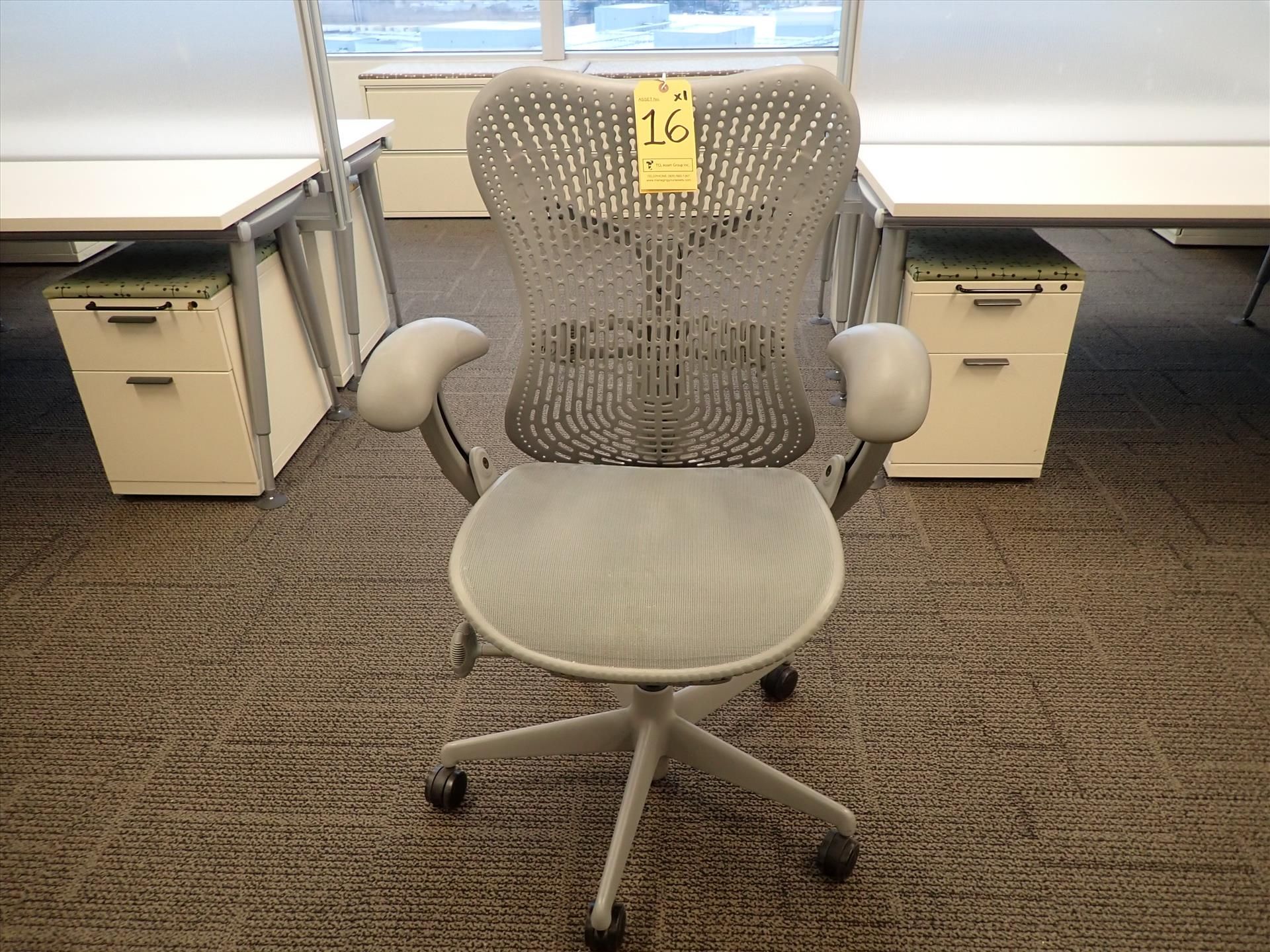 Herman Miller Mirra task chair; adjustable height, arms, lumbar support, tilt seat and back, swivel,