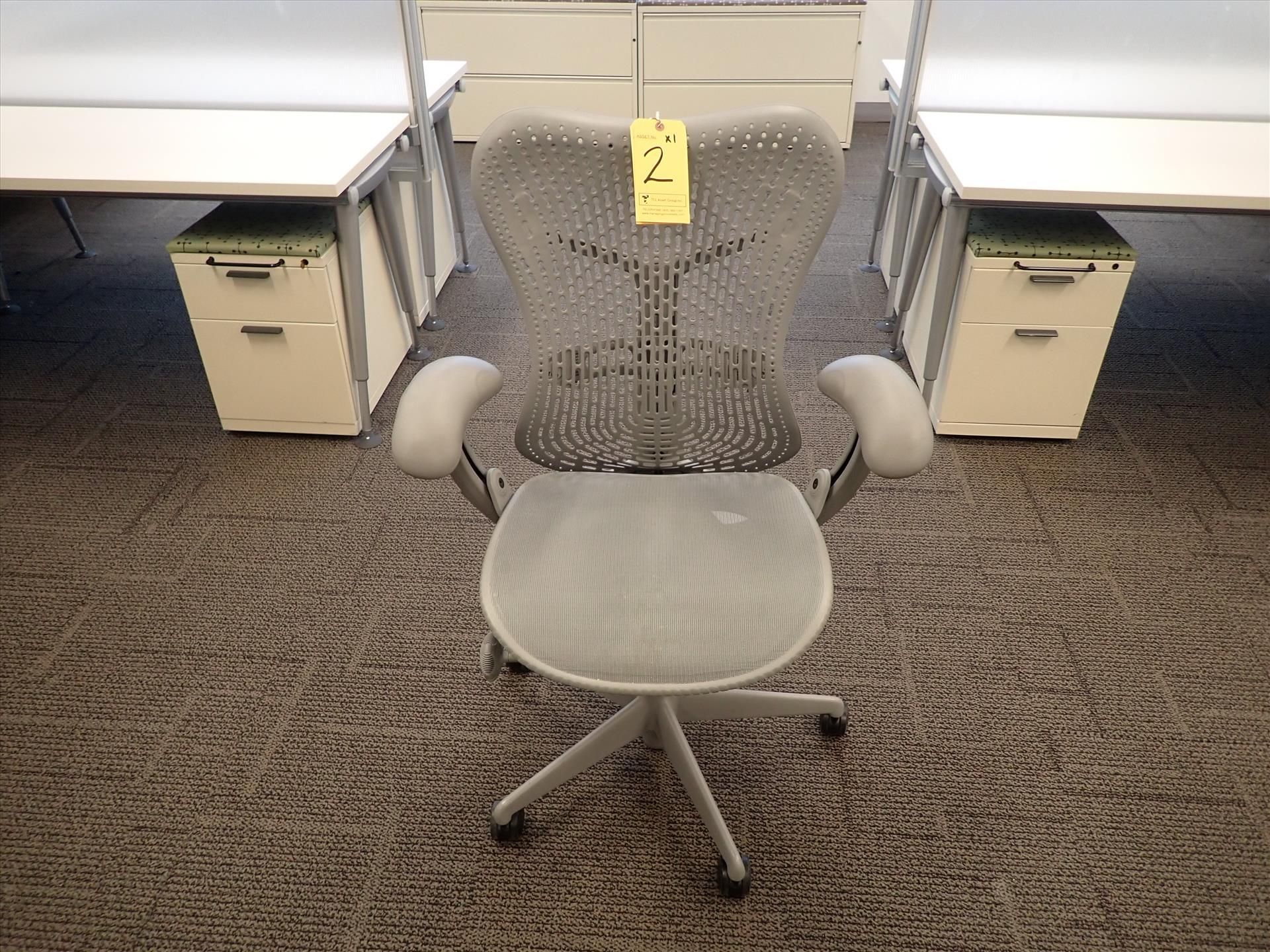 Herman Miller Mirra task chair; adjustable height, arms, lumbar support, tilt seat and back, swivel,