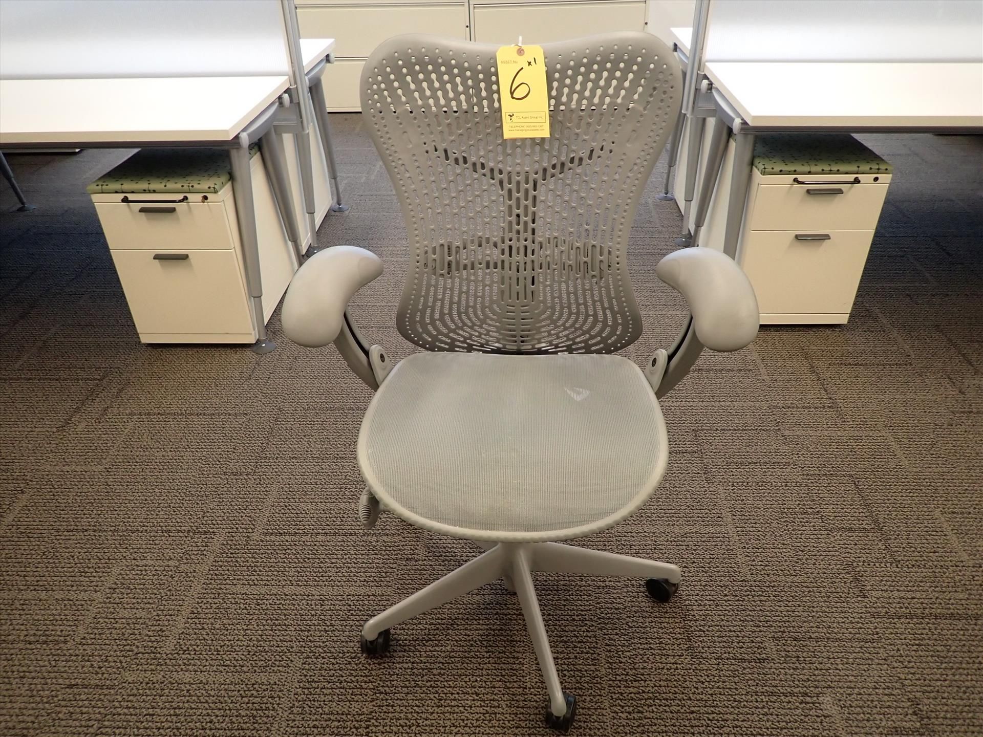 Herman Miller Mirra task chair; adjustable height, arms, lumbar support, tilt seat and back, swivel,