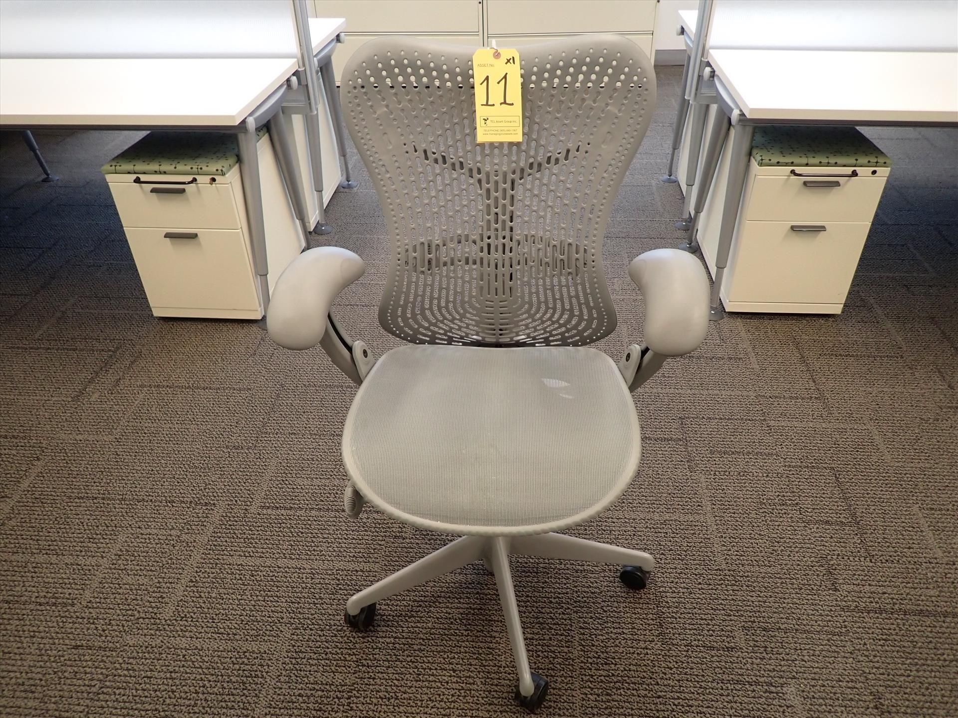 Herman Miller Mirra task chair; adjustable height, arms, lumbar support, tilt seat and back, swivel,