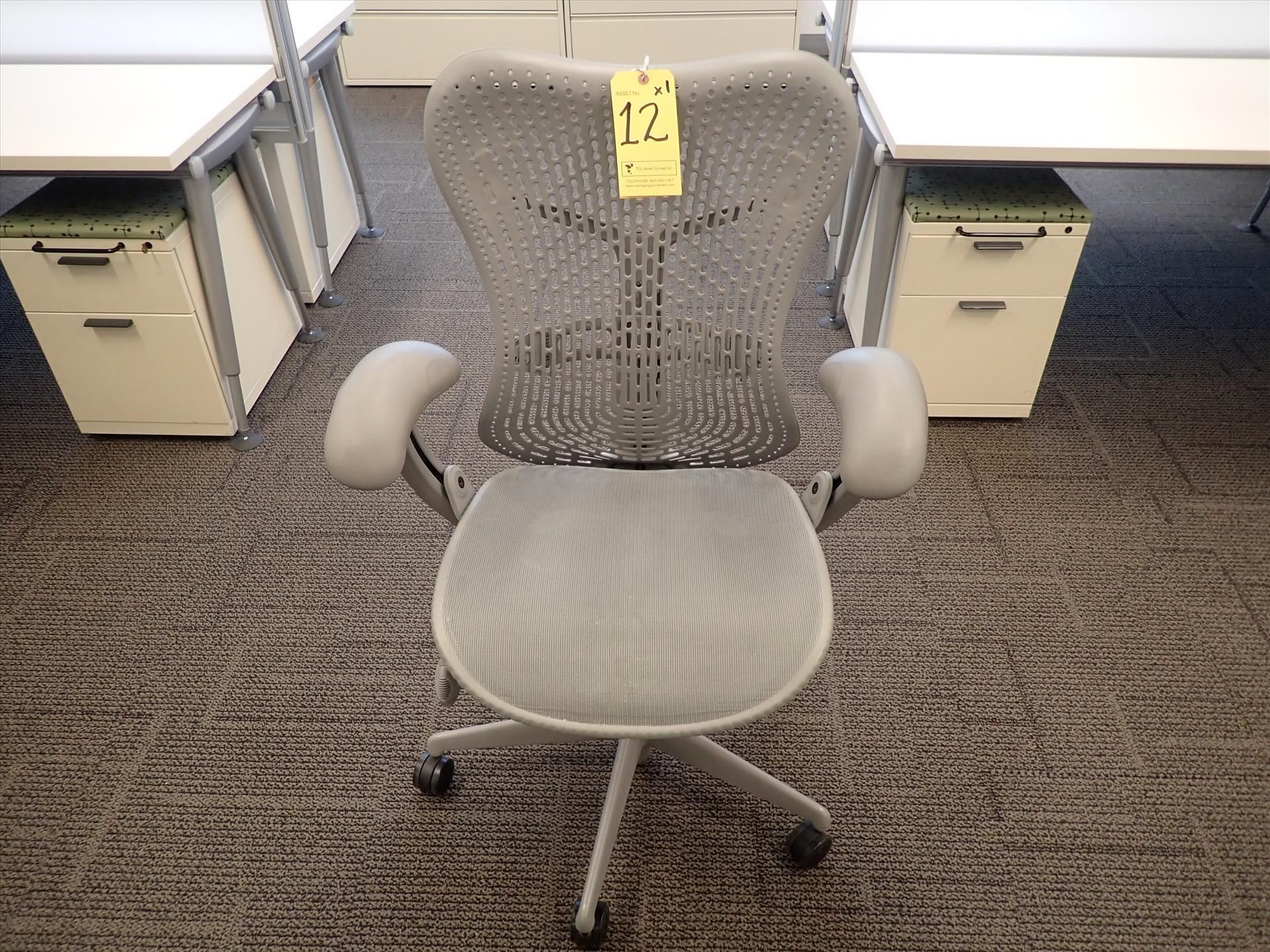 Herman Miller Mirra task chair; adjustable height, arms, lumbar support, tilt seat and back, swivel,