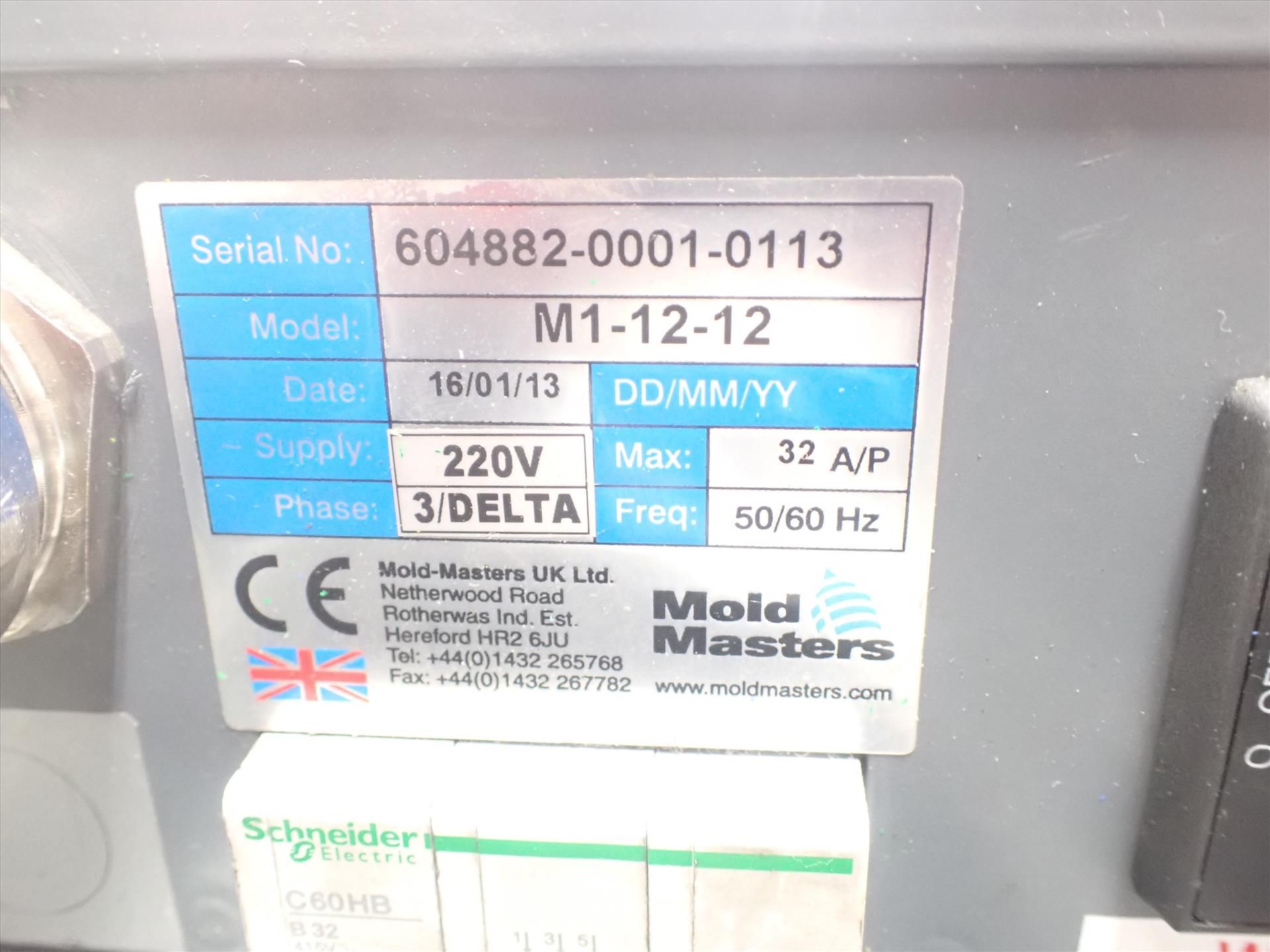 Mold-Master temperature controller, mod. M1-12-12, ser. no. 604882-0001-0113, 44-zone w/ touch- - Image 2 of 2