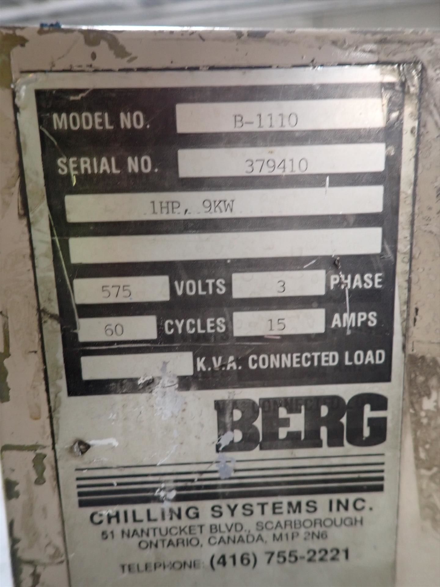 Berg water heater, mod. B-1110, ser. no. 379410, 1 hp - Image 2 of 2