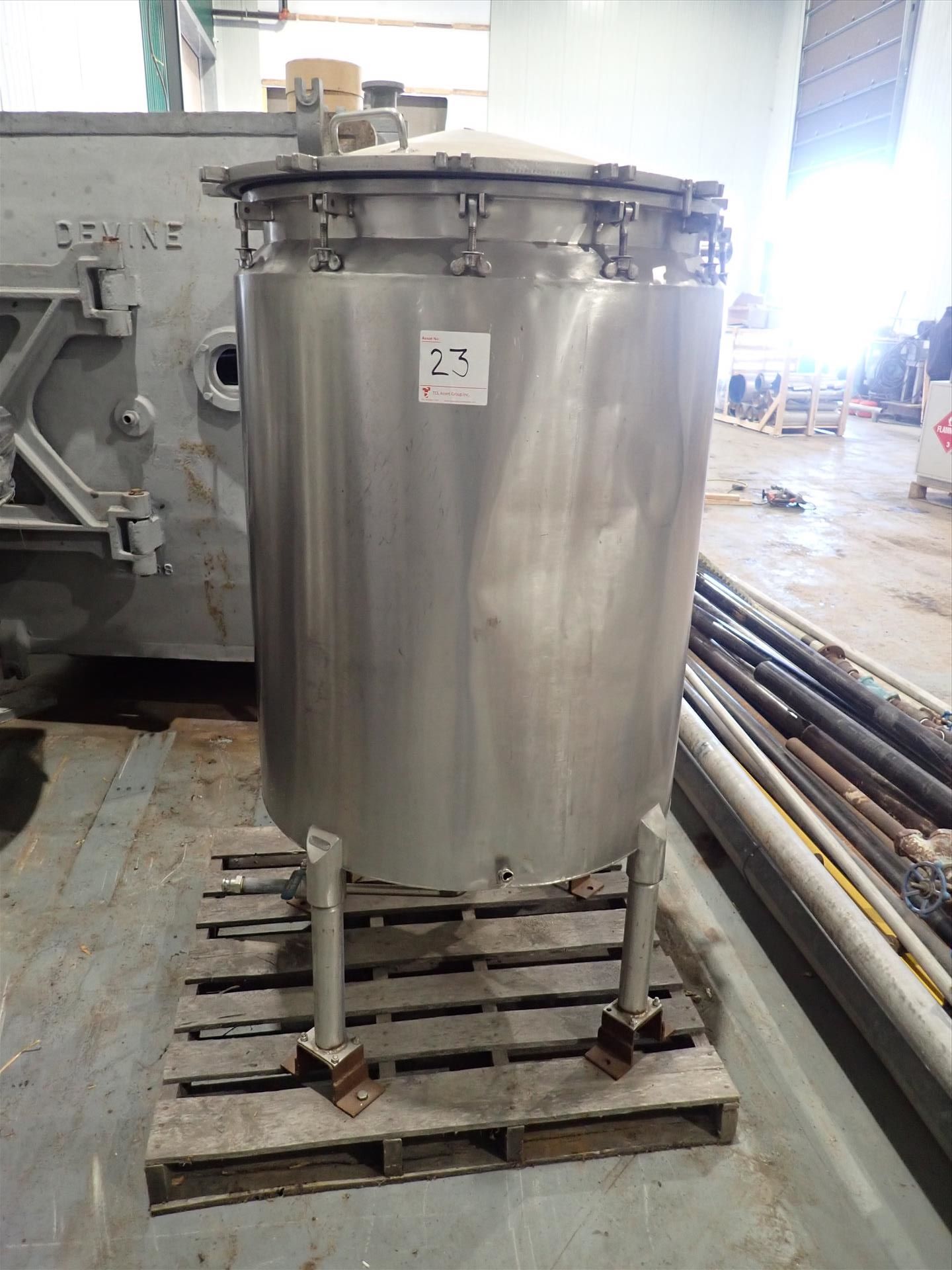 Stainless Steel Pressure Vessel, jacketed, bottom discharge, approx. 36 in. dia. x 45 in.