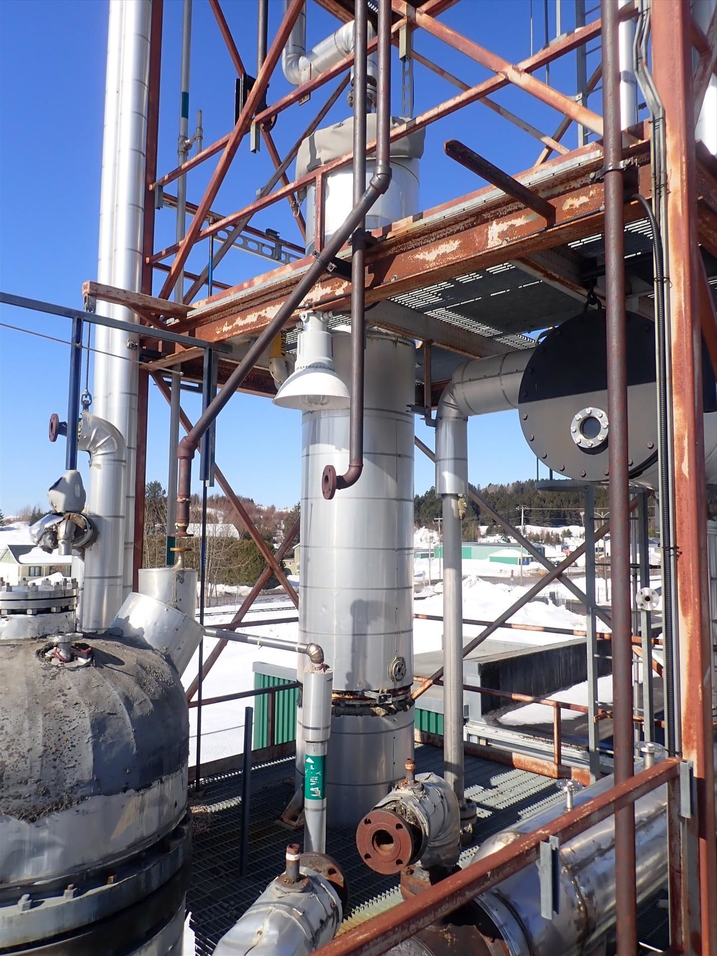 Column and Structure, incl.: (5) misc. tanks, heat exchanger, platforms, stairs, etc. - Image 12 of 16
