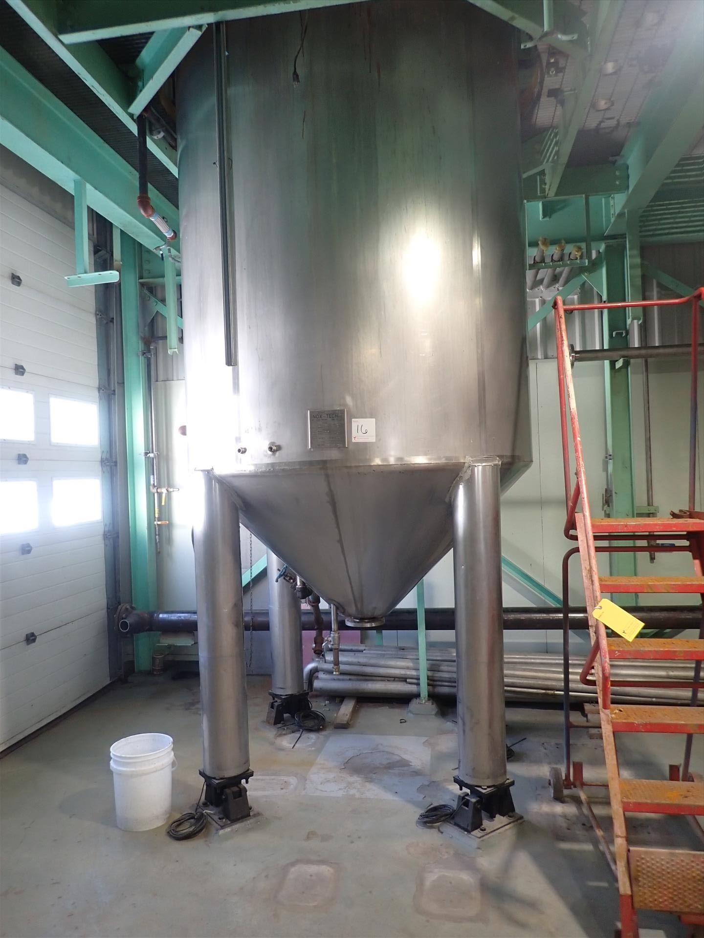 Inox-Tech Jacketed Tank, 2000 gal., Stainless Steel, vertical. Internal rated 15 psi at 130 - Image 6 of 10