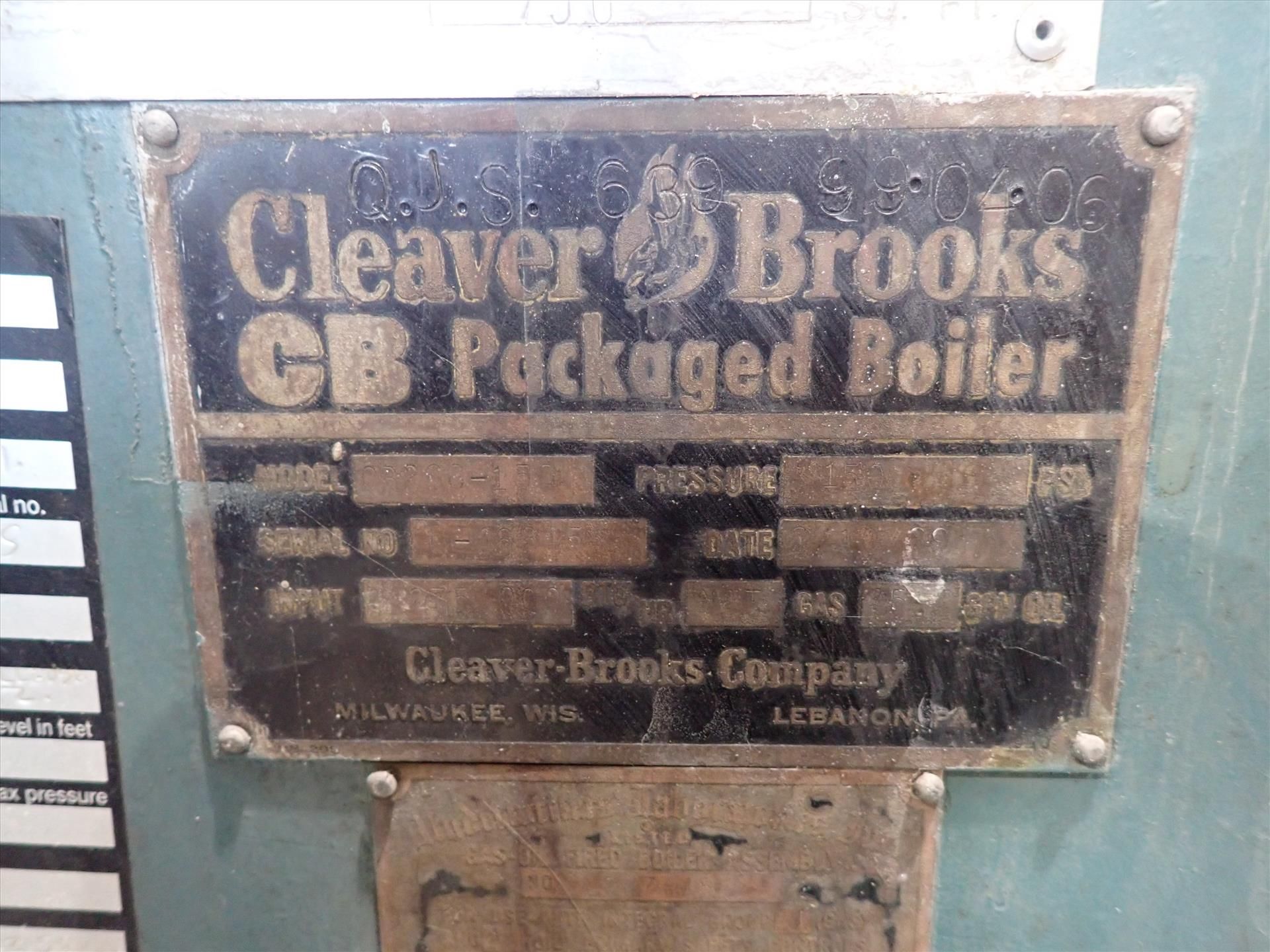 Cleaver Brooks Boiler, mod. CB266-150, ser. no. L-46845 - Image 5 of 8