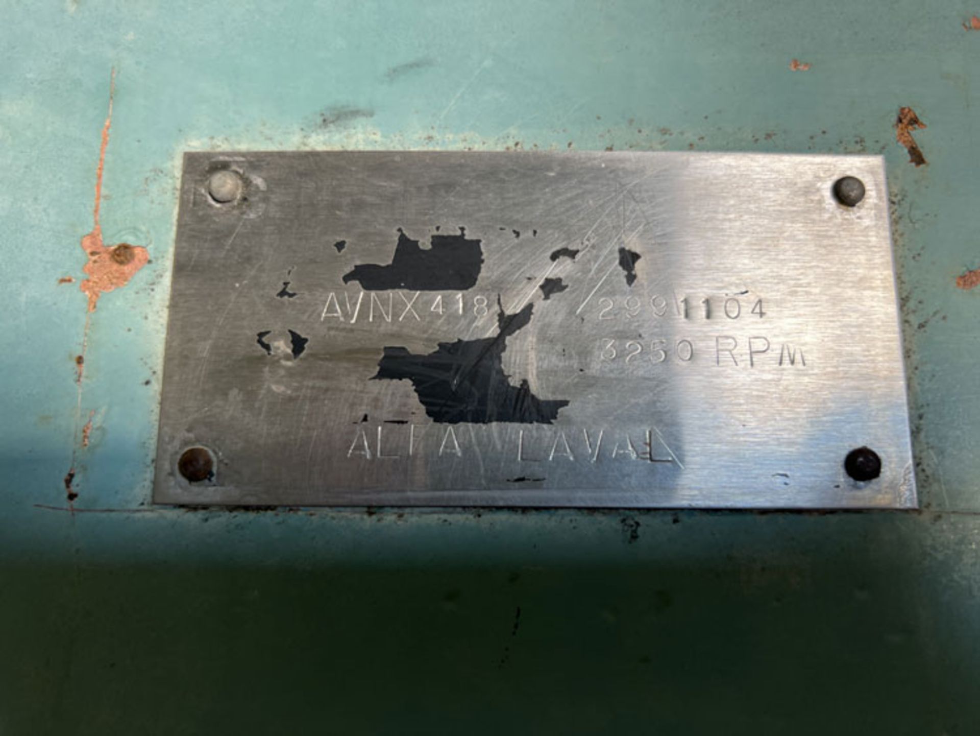 Alfa Laval AVNx418 Decanter Centrifuge. 3250 rpm, on stand, xP control box. ser. no. 2991104, 40 - Image 8 of 8