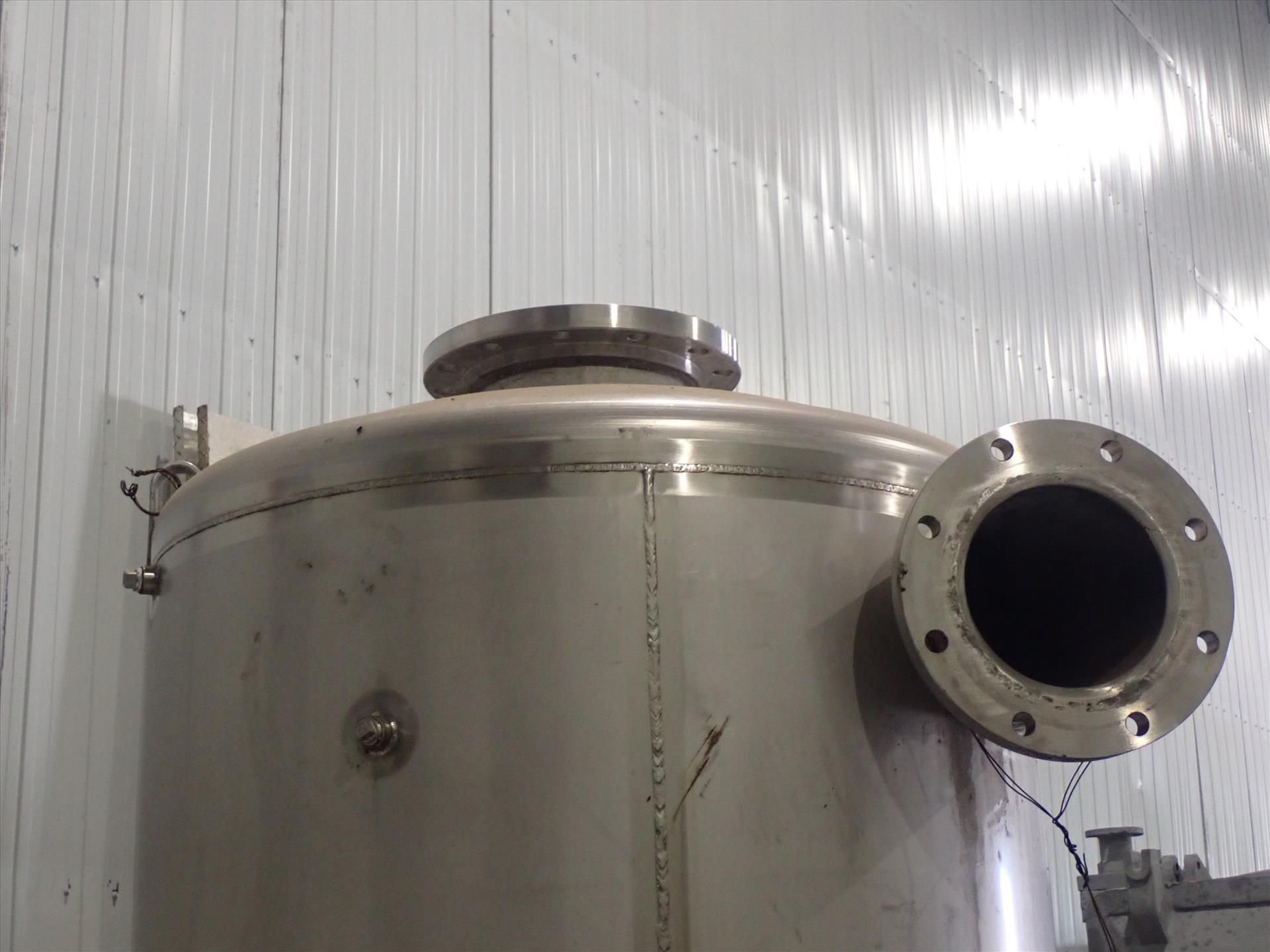 Stainless Steel Tank, approx. 40 in. dia. x 64 in., bottom discharge - Image 2 of 3