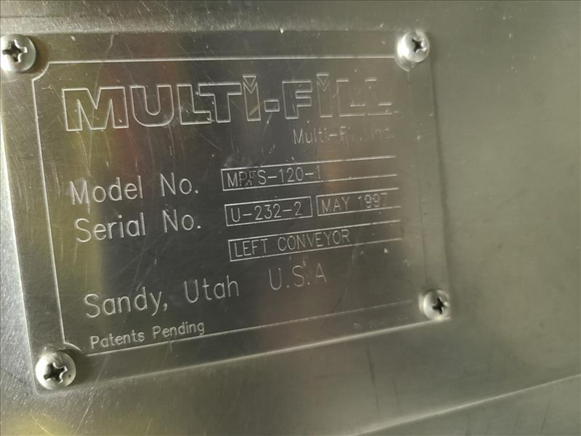 MultiFill Volumetric Filler Conveyor, model MPFS-120-1, S/N U-232-2 (Spare parts) - Image 3 of 3