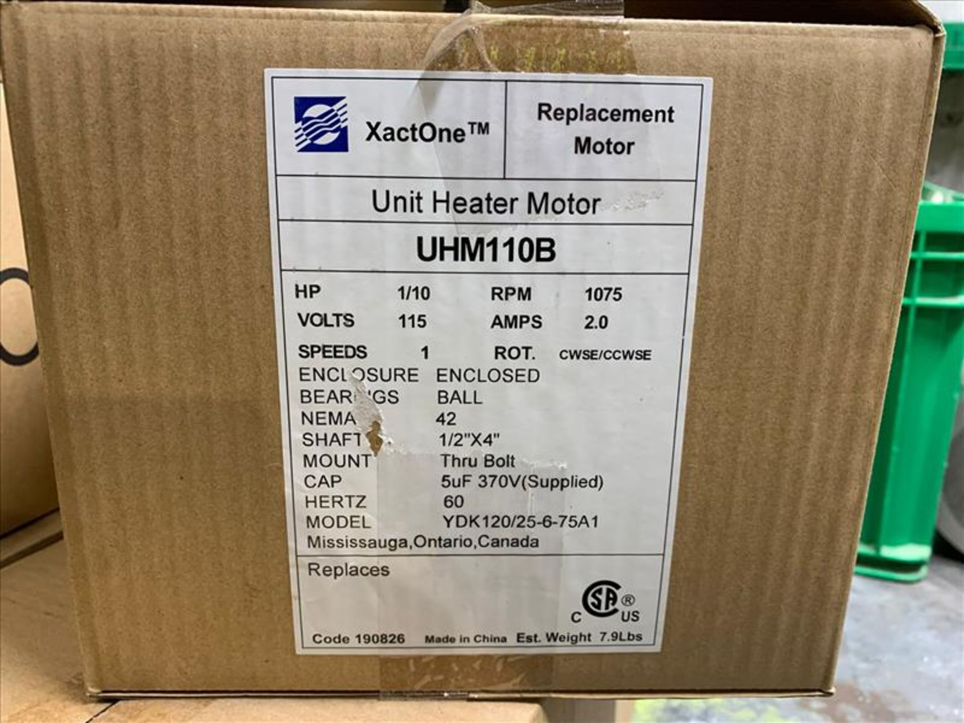 Xact One Unit Heater Motor, model YDK120/25-6-75A1, 1/10 hp - Image 3 of 3