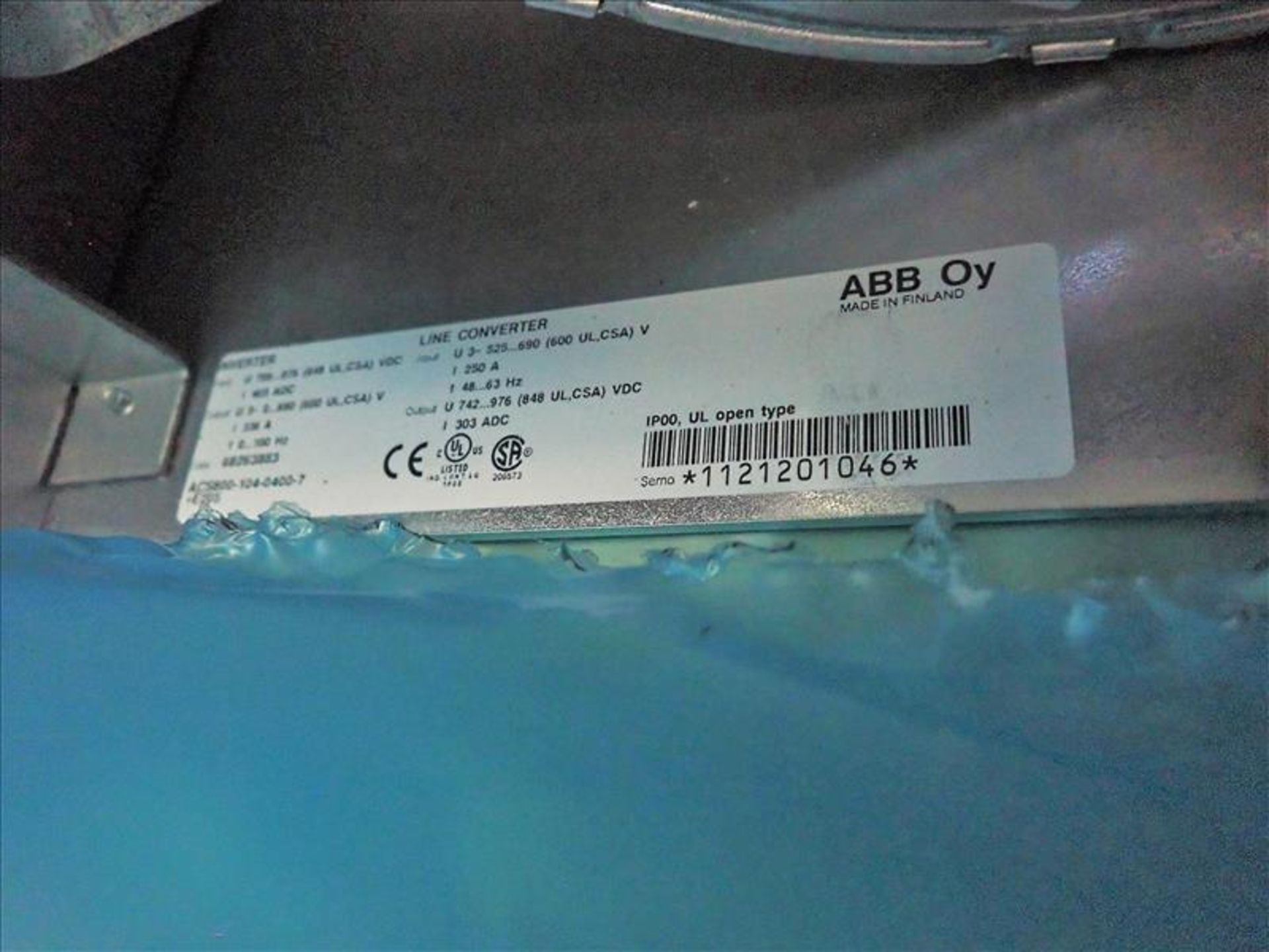 ABB Inverter/Line Converter, mod. ACS800-104-0400-7+E205, 600V, 336A, 100Hz, 3Ph (Tag No. 4379) [Sea - Image 2 of 2