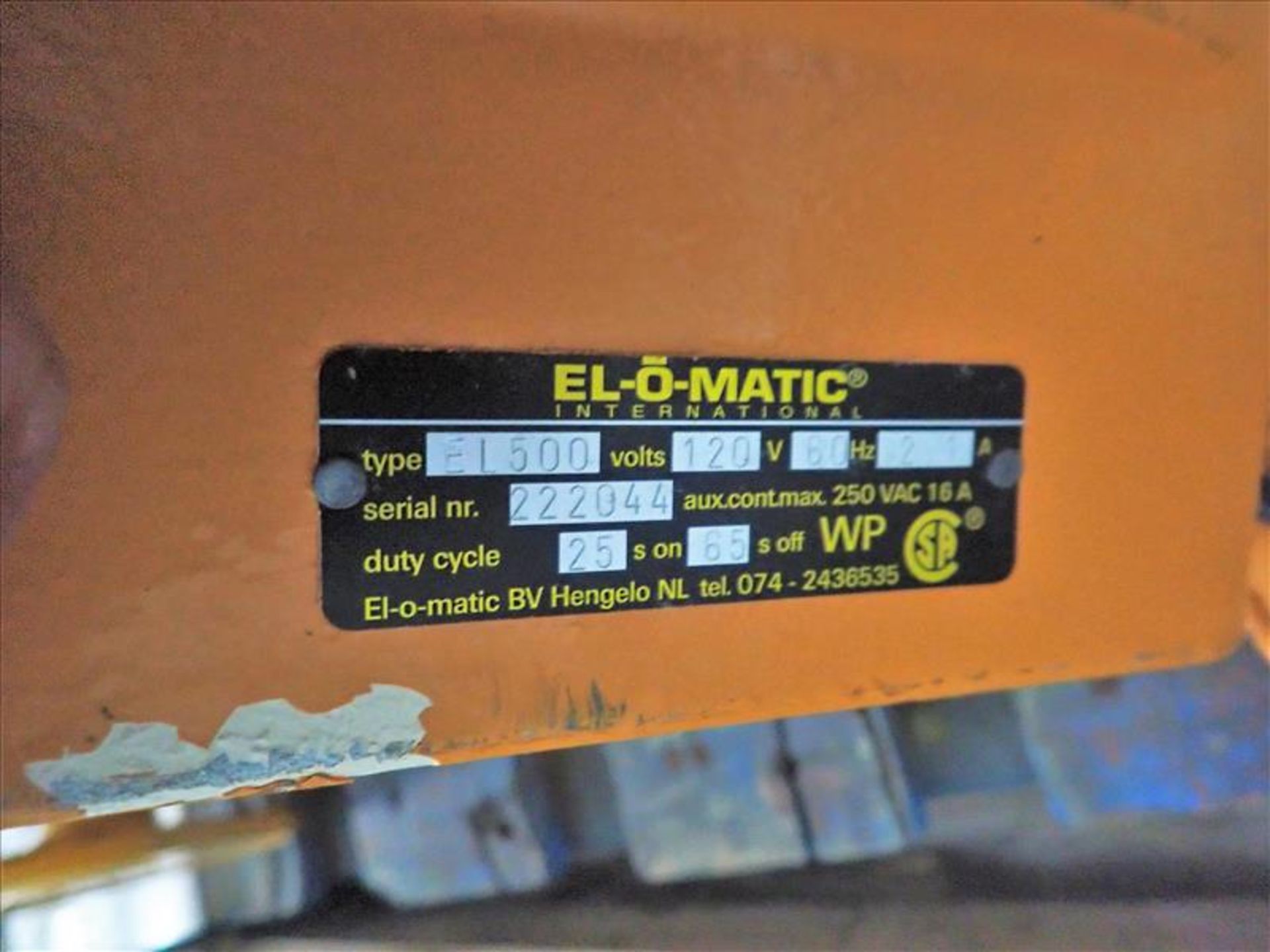 (2) El-O-Matic Valve Actuators, mod. EL500 (Tag No. 4321) [Sea Container 151260-0] {Location - Image 2 of 2