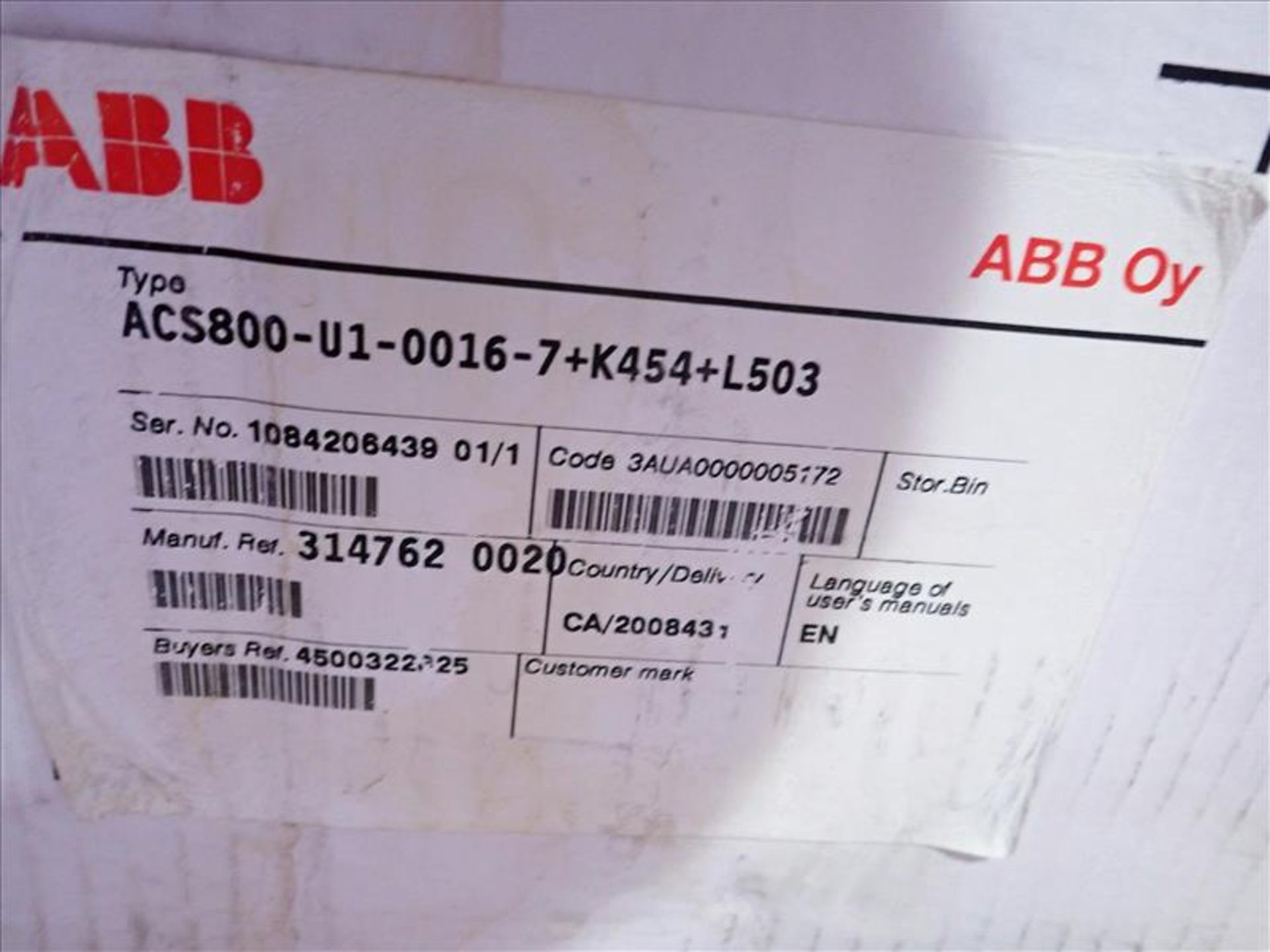 (NEW) ABB Variable Frequency Drives (VFD), incl.: (1) mod. ACS800-U1-0050-7+K454+L503; (1) mod. - Image 2 of 4