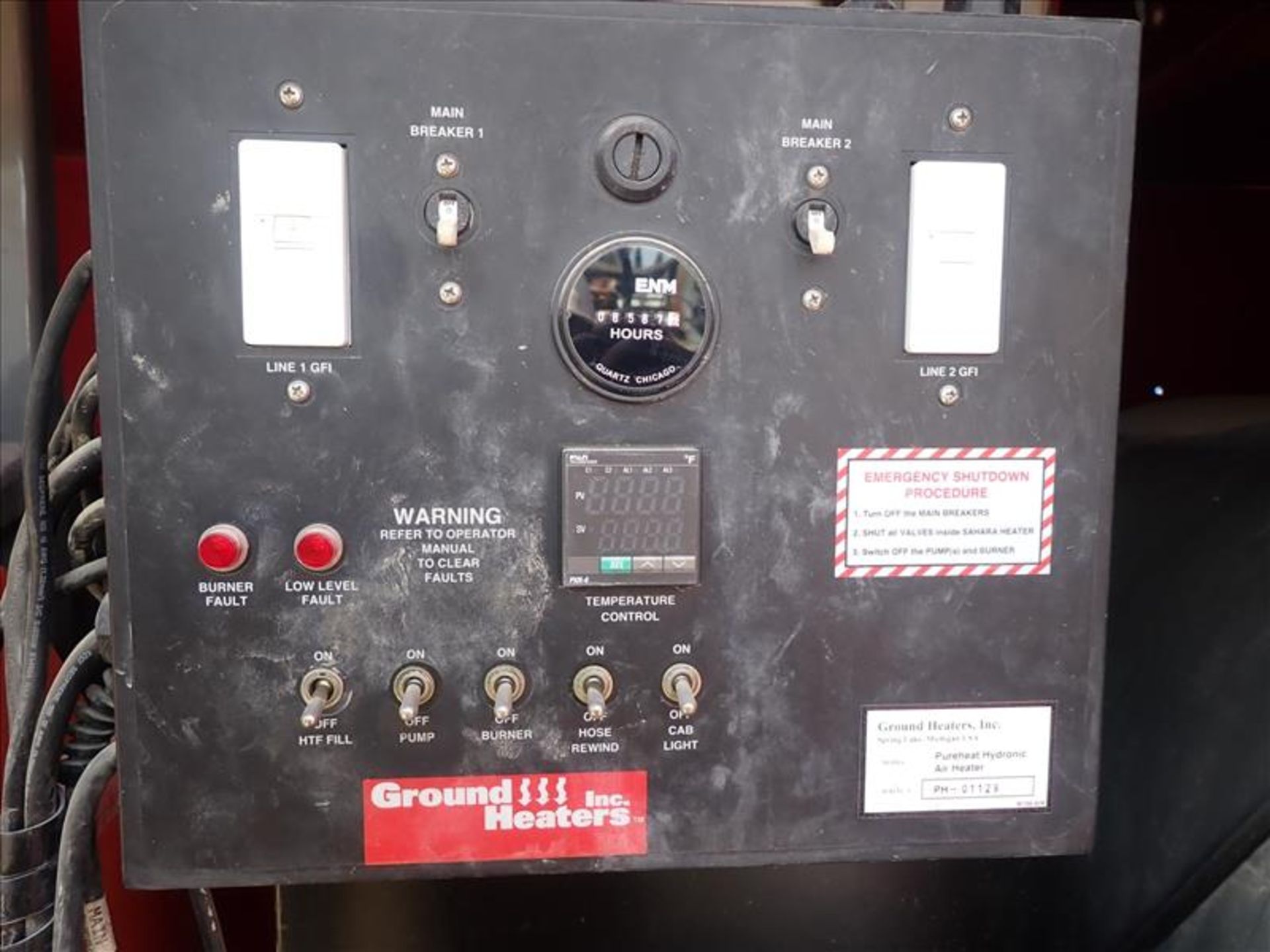 GroundHeaters Inc. PureHeat Hydronic Air Heater, ser. no. PH-01129 (2006), meter reads 8587 hrs. ( - Image 2 of 15