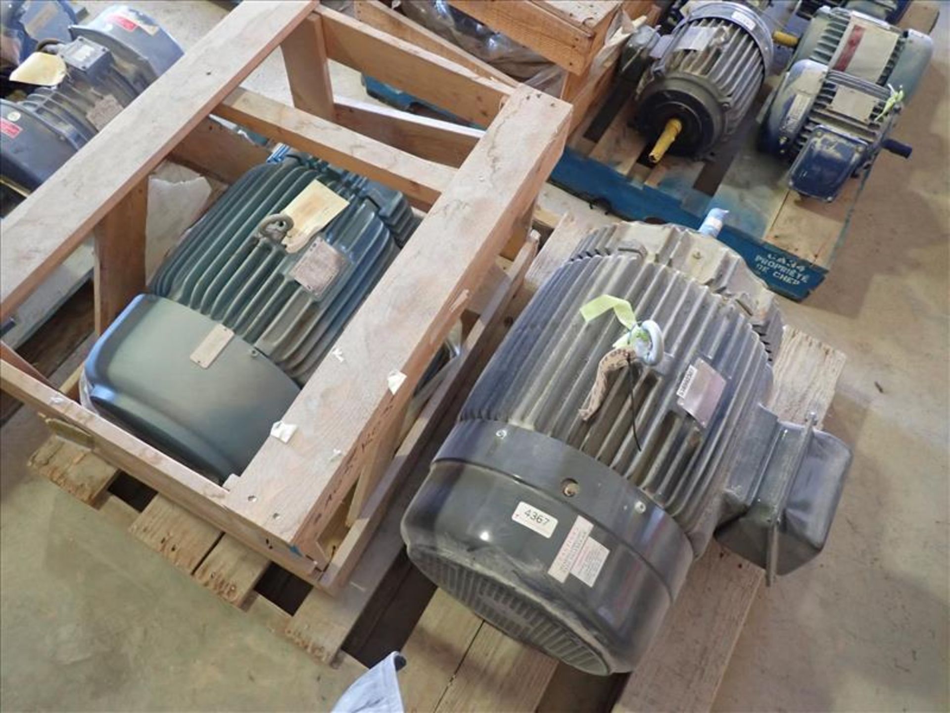 (2) misc. Motors, 40/20HP (Tag No. 4367) [Sea Container 131771-1] {Location Hallnor}