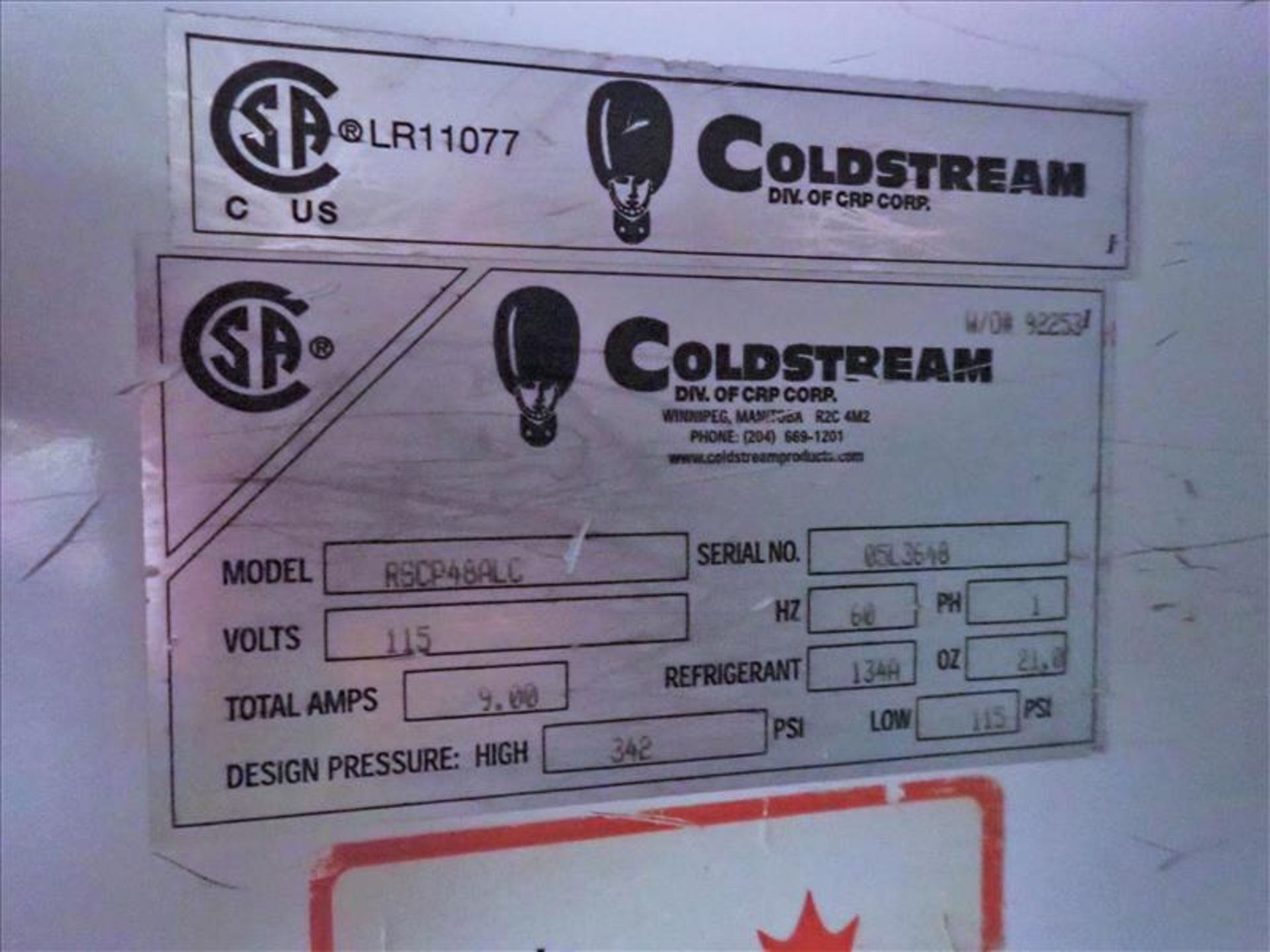 ColdStream Refridgerator, mod. R6CP48ALC, 48 in. (Tag No. 4441) [Sea Container 971037-8] {Location - Image 2 of 2