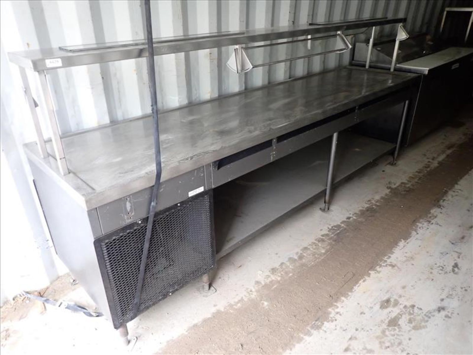 Dessert Service Cooler Table, s/s, 30 in. x 10 ft. (Tag No. 4429) [Sea Container 971037-8] {Location