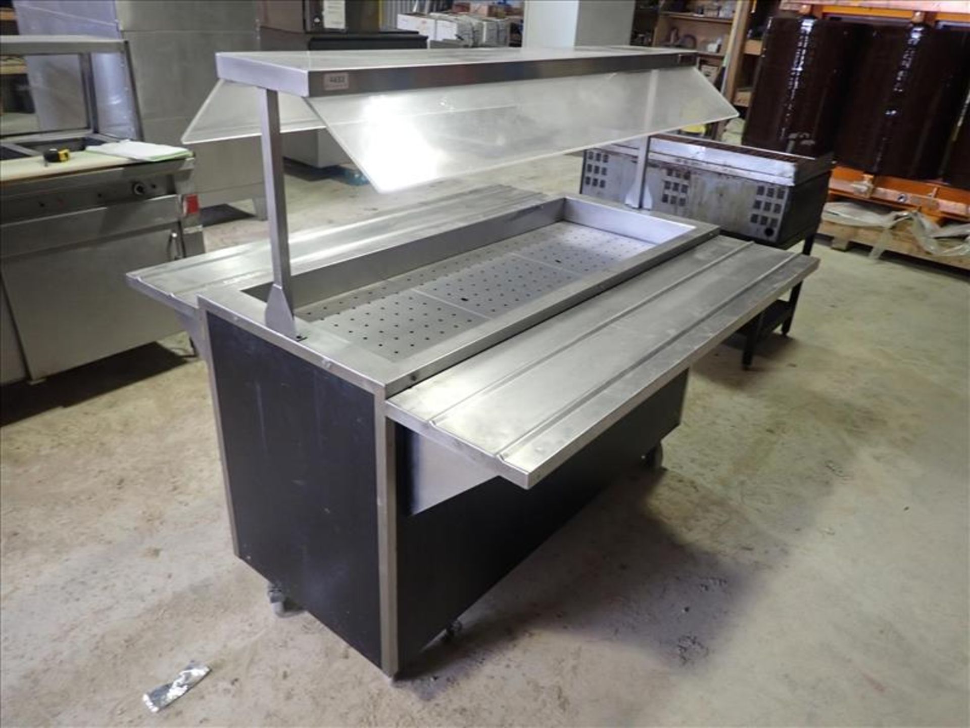 MKE Cooler Table, s/s, 24 in. x 5 ft. (Tag No. 4433) [Sea Container 971037-8] {Location Hallnor}