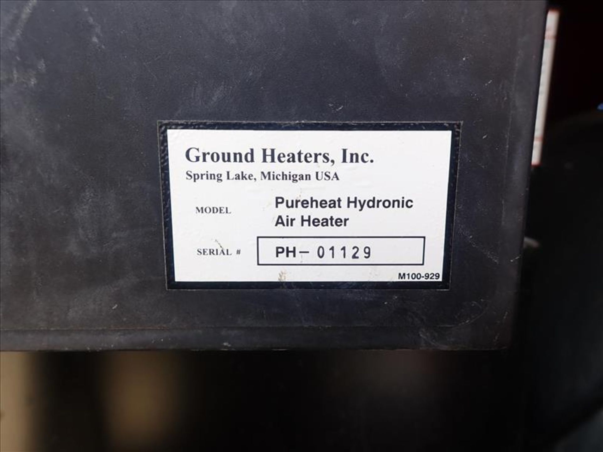 GroundHeaters Inc. PureHeat Hydronic Air Heater, ser. no. PH-01129 (2006), meter reads 8587 hrs. ( - Image 4 of 15