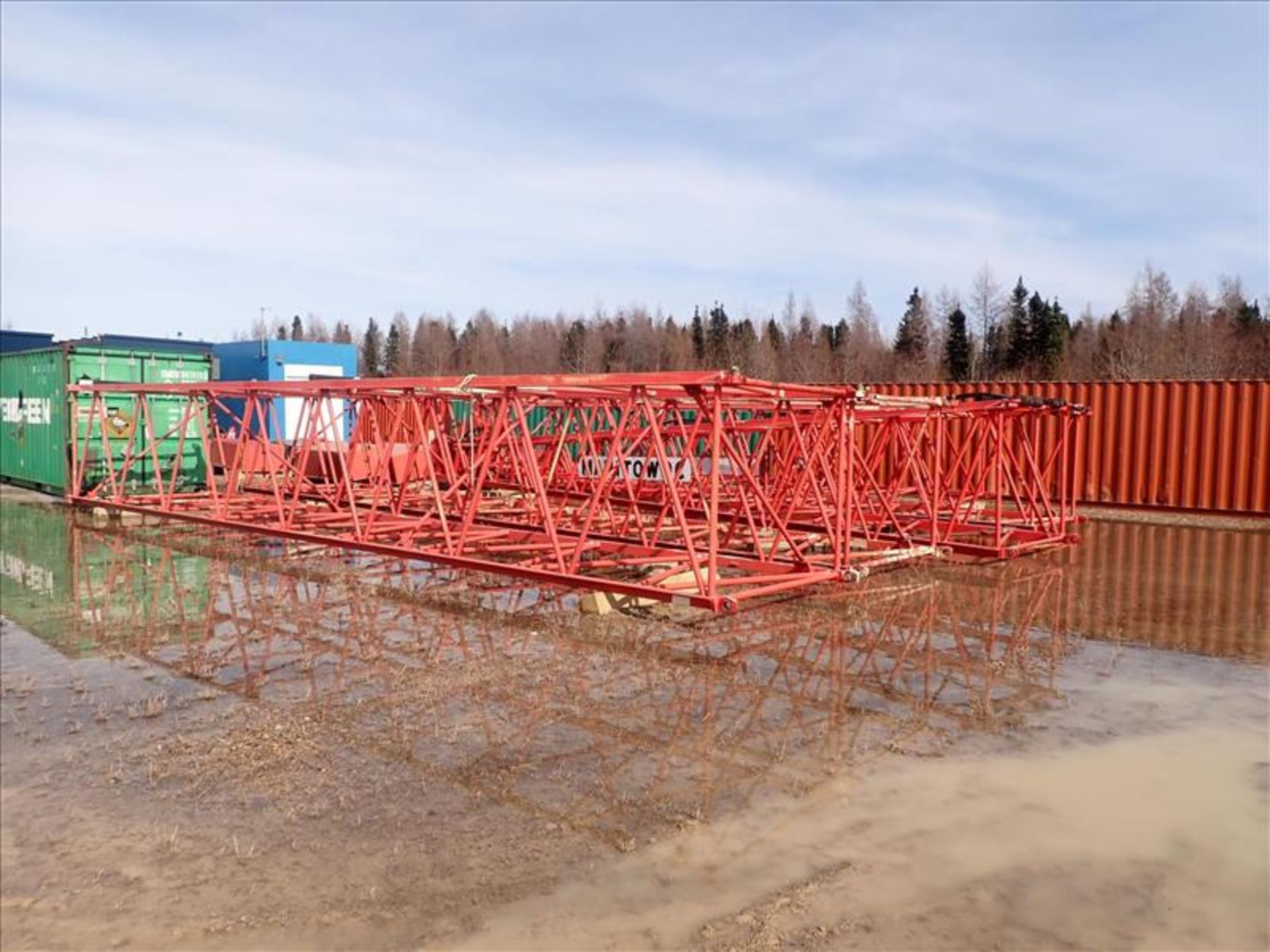 Manitowoc crane, mod. 777-52, 100-ton cap. w/ boom extension, counter weights, Shipping Container - Image 23 of 28