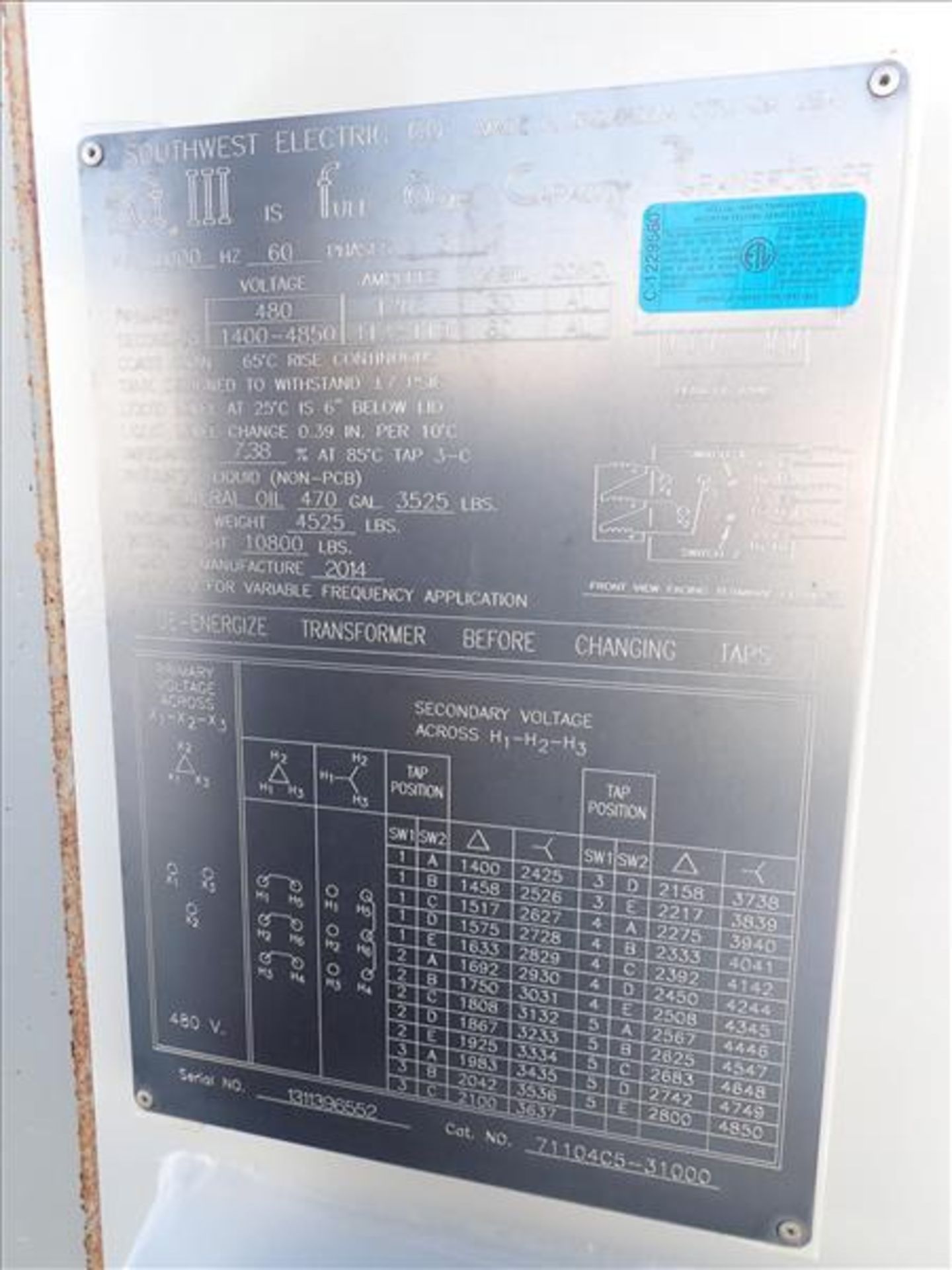 Baker Hughes Electrical Skid (VDW27/2014), incl.: Baker Hughes ElectroSpeed 3 Centrilift Variable - Image 6 of 6