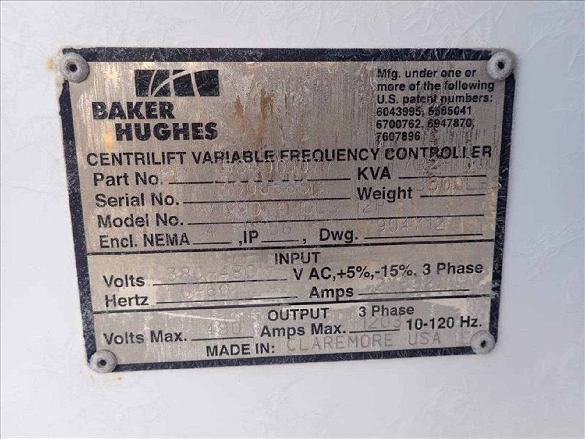 Baker Hughes Electrical Skid (VDW20/2015), incl.: Baker Hughes ElectroSpeed 3 Centrilift Variable - Image 2 of 5