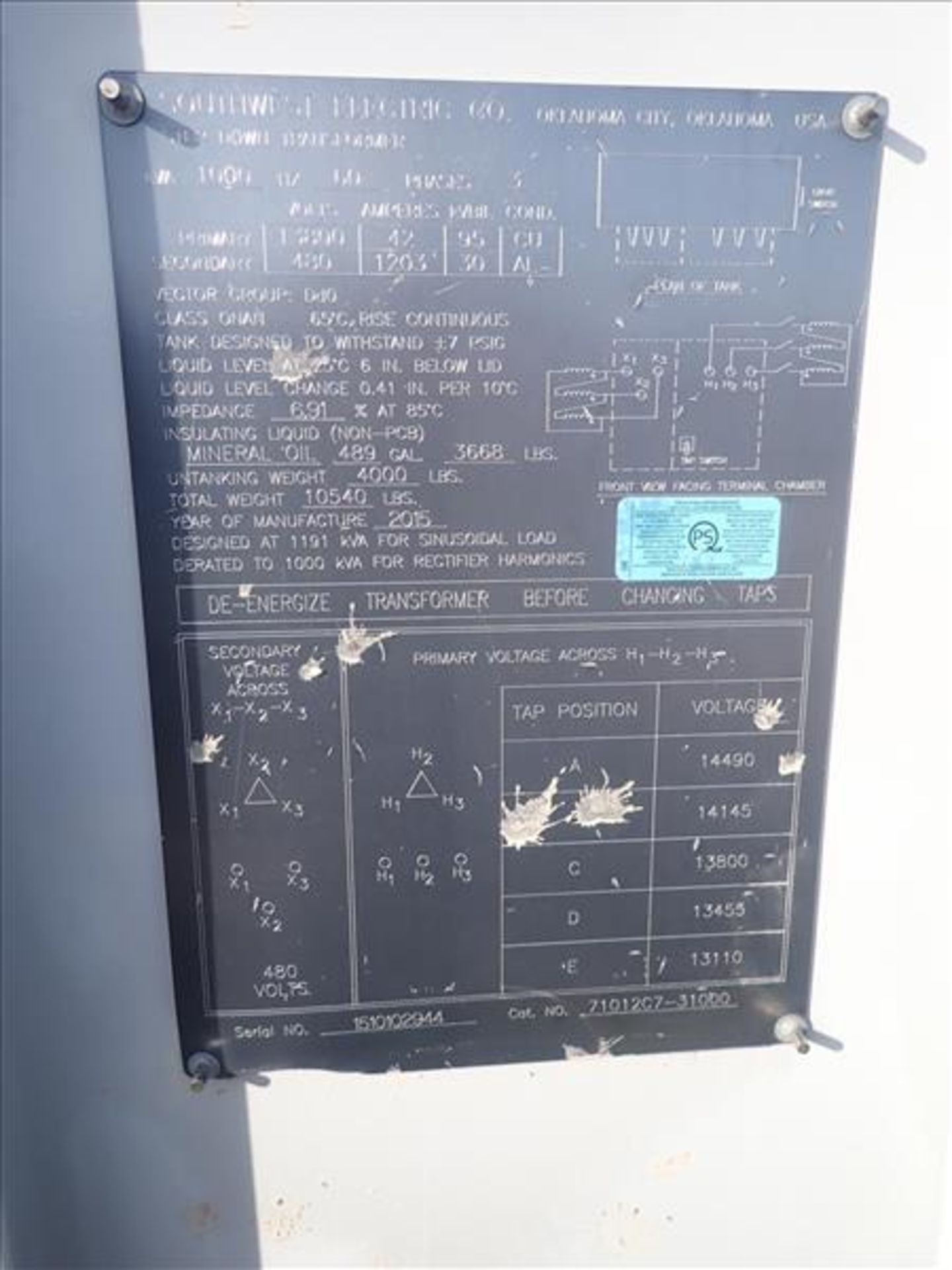 Baker Hughes Electrical Skid (/2015), incl.: Baker Hughes ElectroSpeed 3 Centrilift Variable - Image 4 of 5