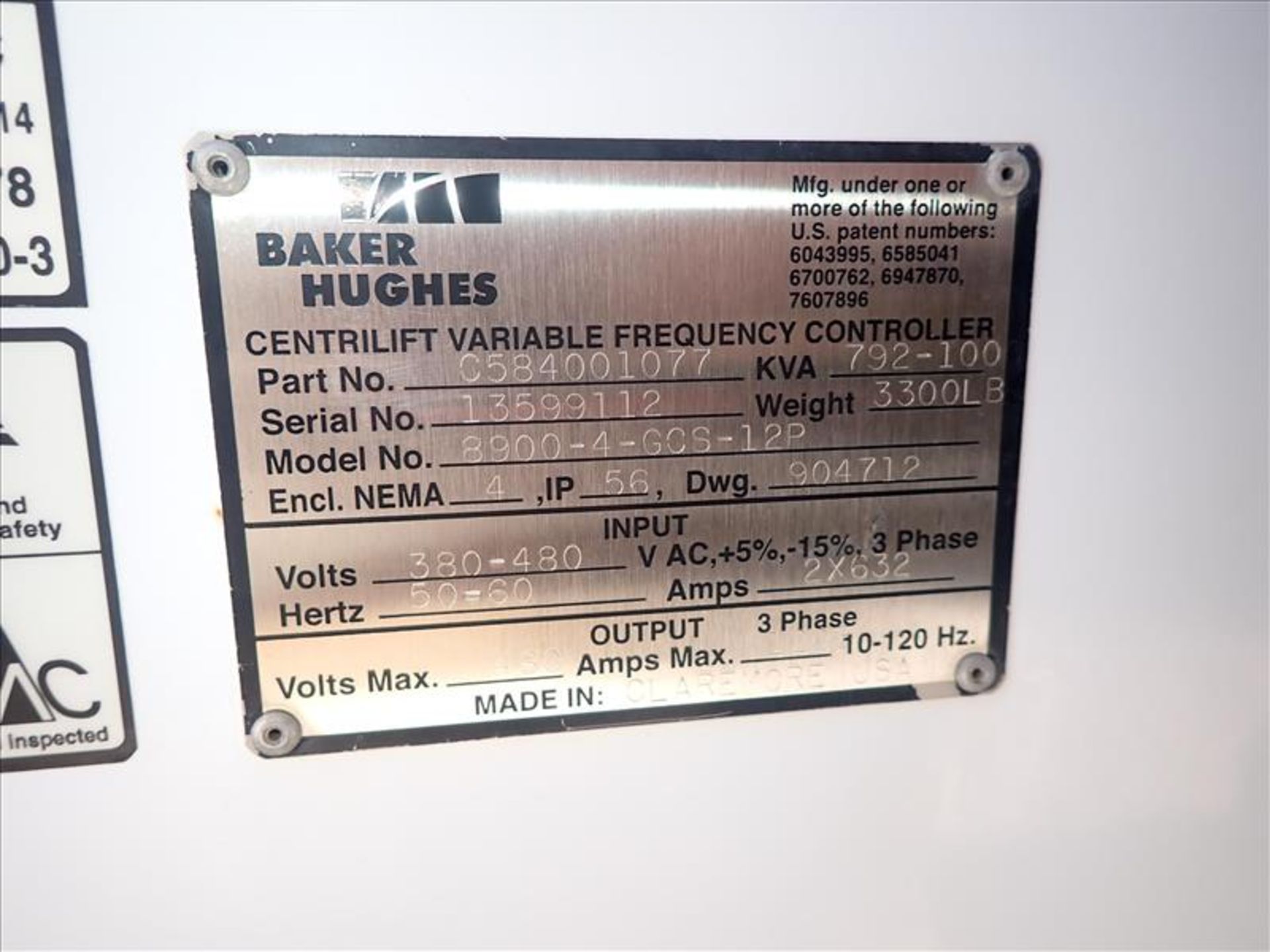Baker Hughes Electrical Skid (2014), incl.: Baker Hughes ElectroSpeed 3 Centrilift Variable - Image 2 of 6