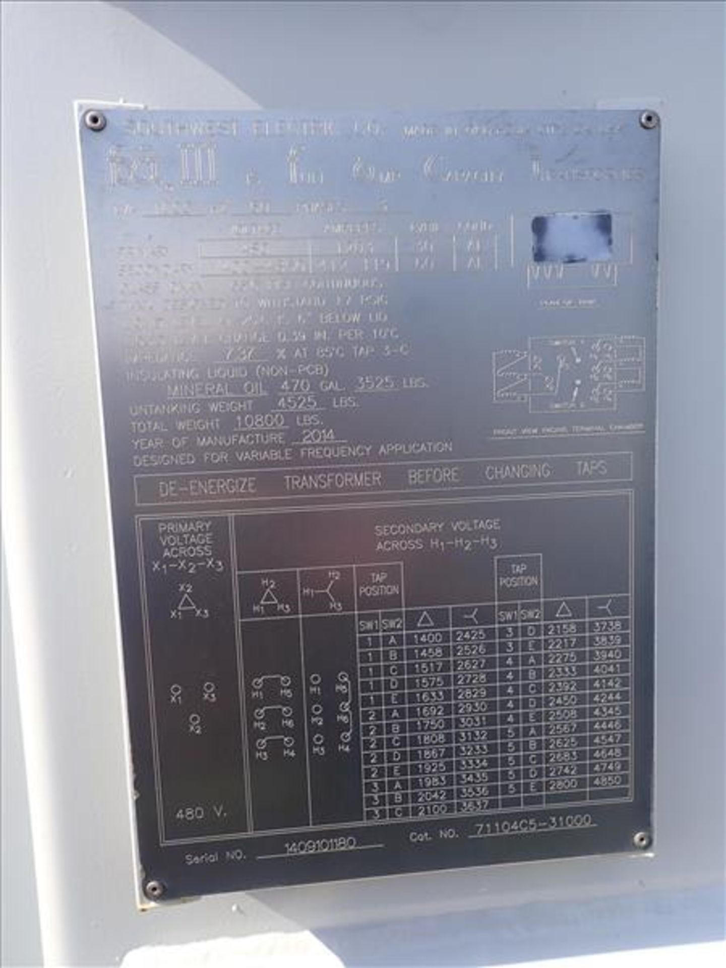 Baker Hughes Electrical Skid (2014), incl.: Baker Hughes ElectroSpeed 3 Centrilift Variable - Image 5 of 6