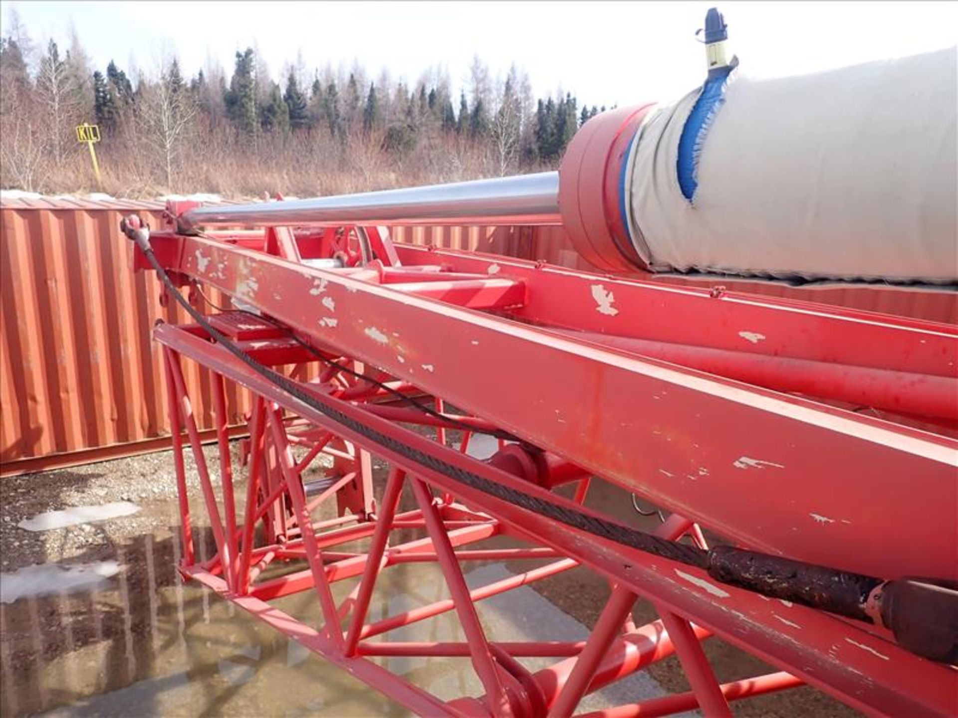 Manitowoc crane, mod. 777-52, 100-ton cap. w/ boom extension, counter weights, Shipping Container - Image 11 of 28