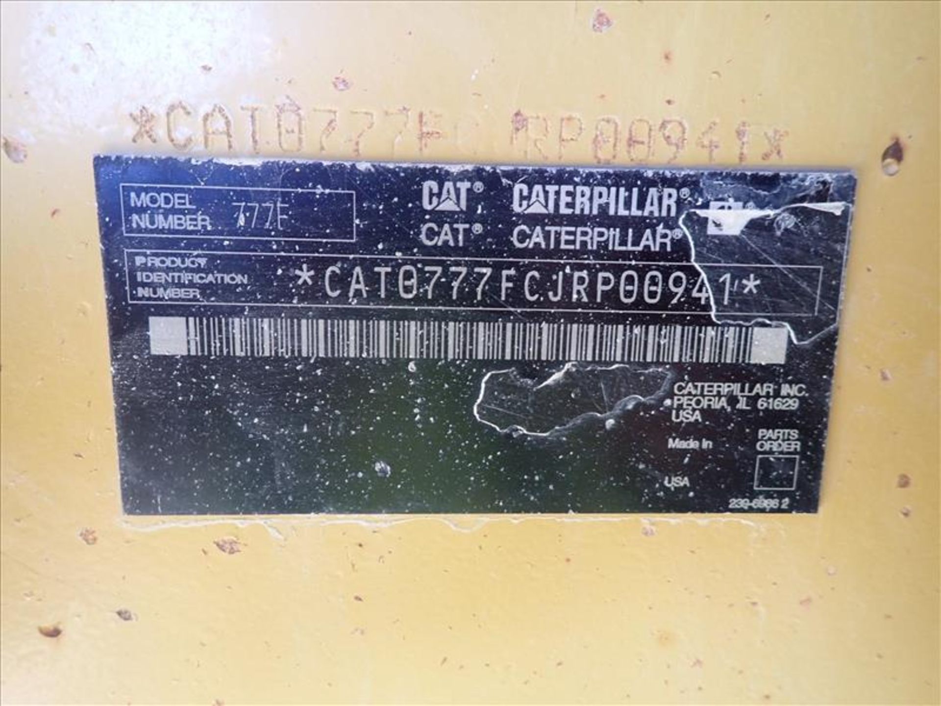 Caterpillar Haul Truck, mod. 777F, ser. no. CAT0777FCJRP00941 (HAU2) (Tag No. 4927/4930) [Sea - Image 9 of 17