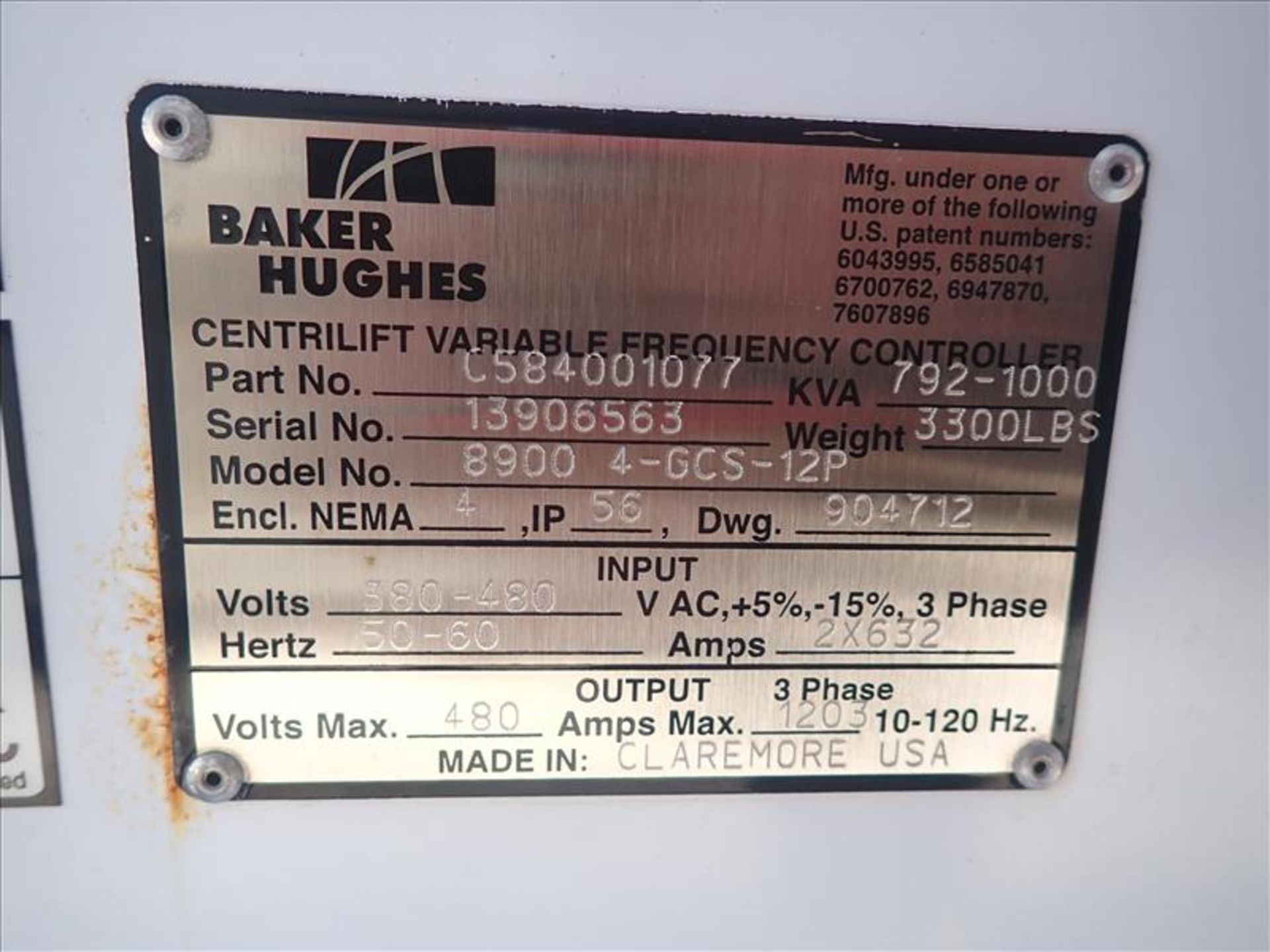 Baker Hughes Electrical Skid (2014), incl.: Baker Hughes ElectroSpeed 3 Centrilift Variable - Image 2 of 6