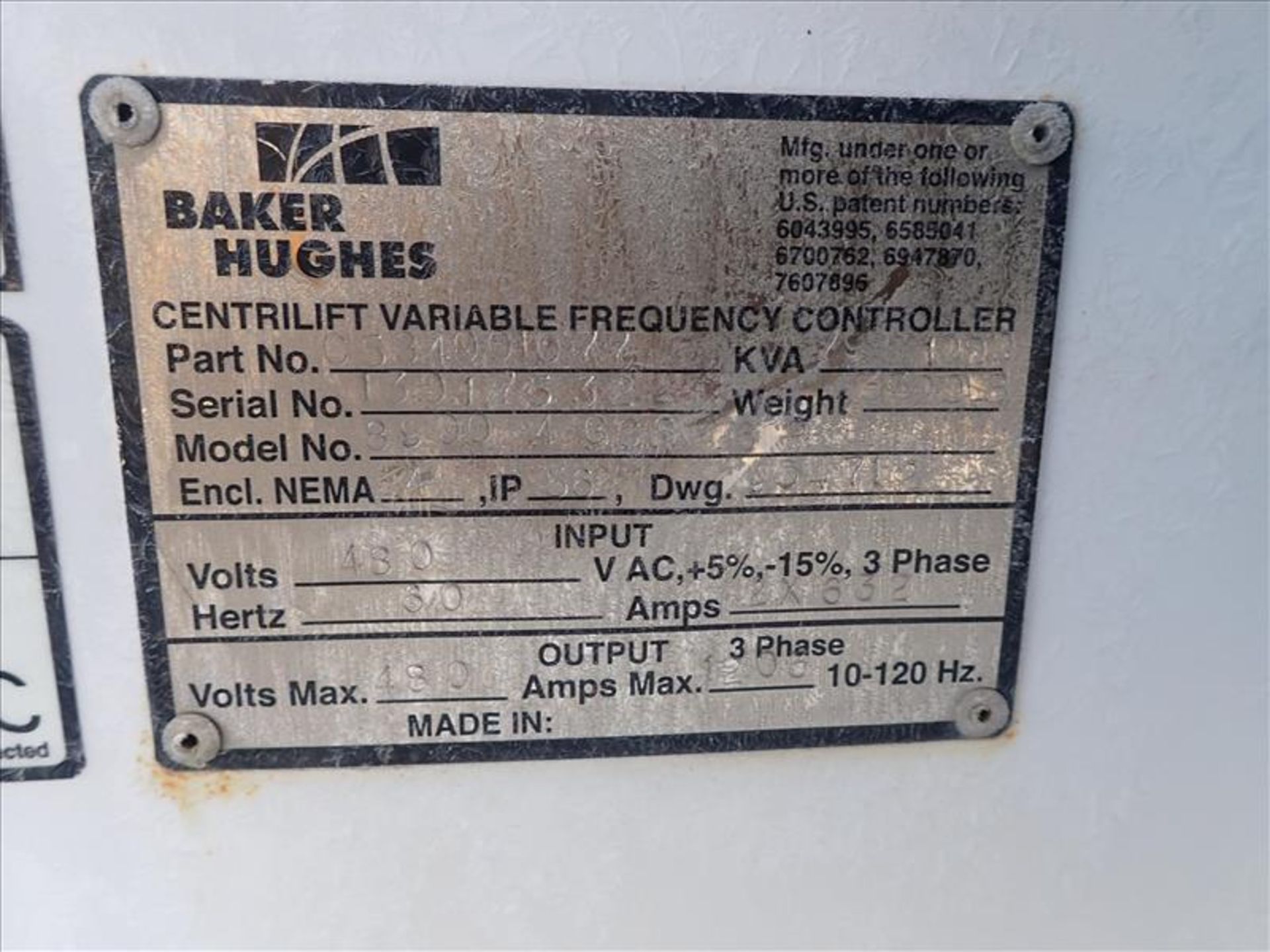 Baker Hughes Electrical Skid (VDW27/2014), incl.: Baker Hughes ElectroSpeed 3 Centrilift Variable - Image 2 of 6