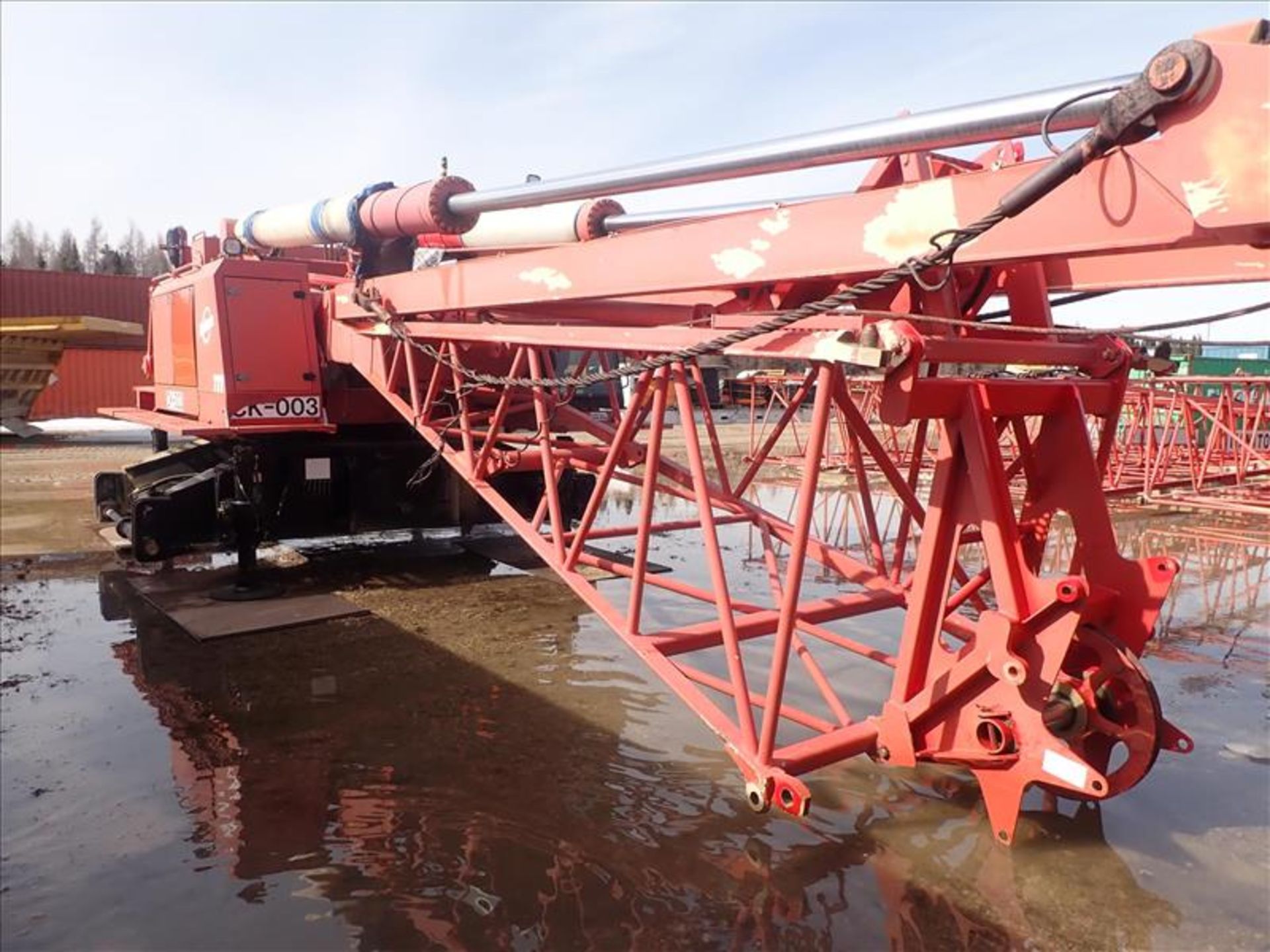 Manitowoc crane, mod. 777-52, 100-ton cap. w/ boom extension, counter weights, Shipping Container - Image 3 of 28