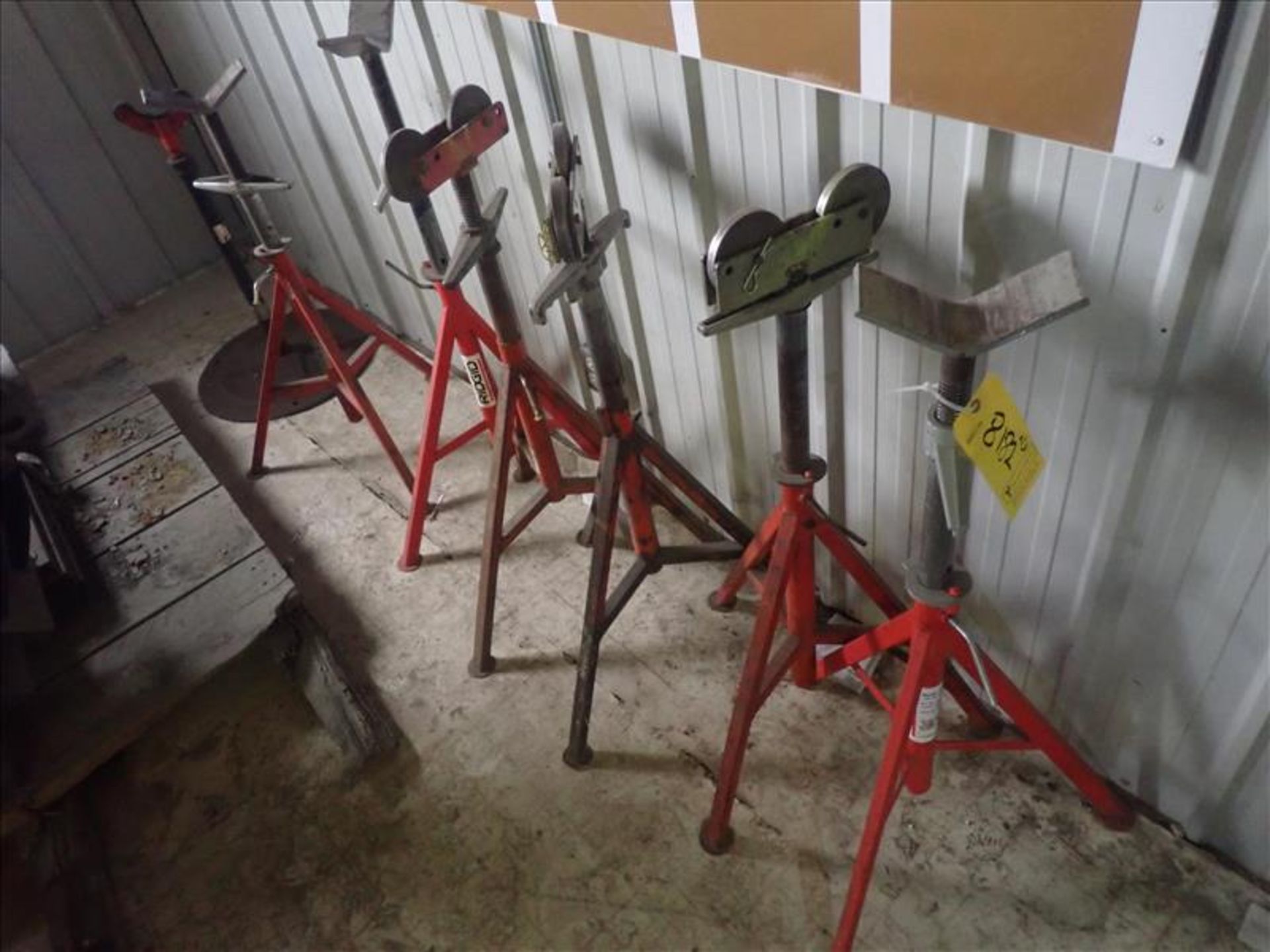 (6) Ridgid pipe stands and rollers (Tag 8182 Loc WH Modified)
