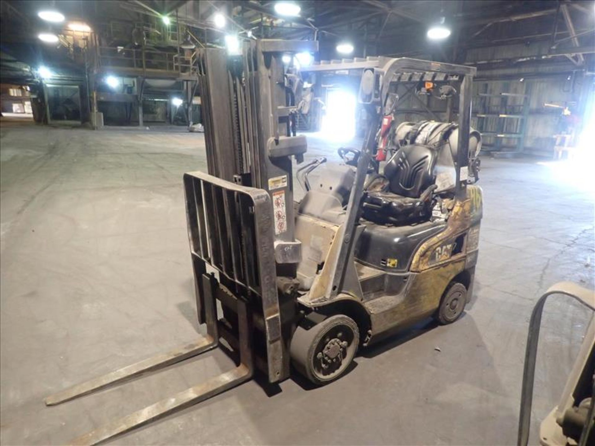 CAT forklift truck, mod. N/A, ser. no. N/A, N/A lbs cap., propane, 3-stage mast, hour meter reads