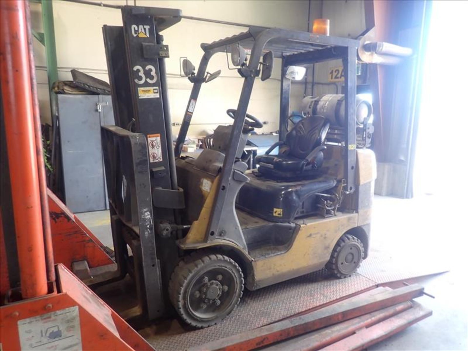 CAT forklift truck, mod. C5000, ser. no. N/A, propane, 2-stage, hour meter reads N/A (Tag 9099 Loc - Image 3 of 6