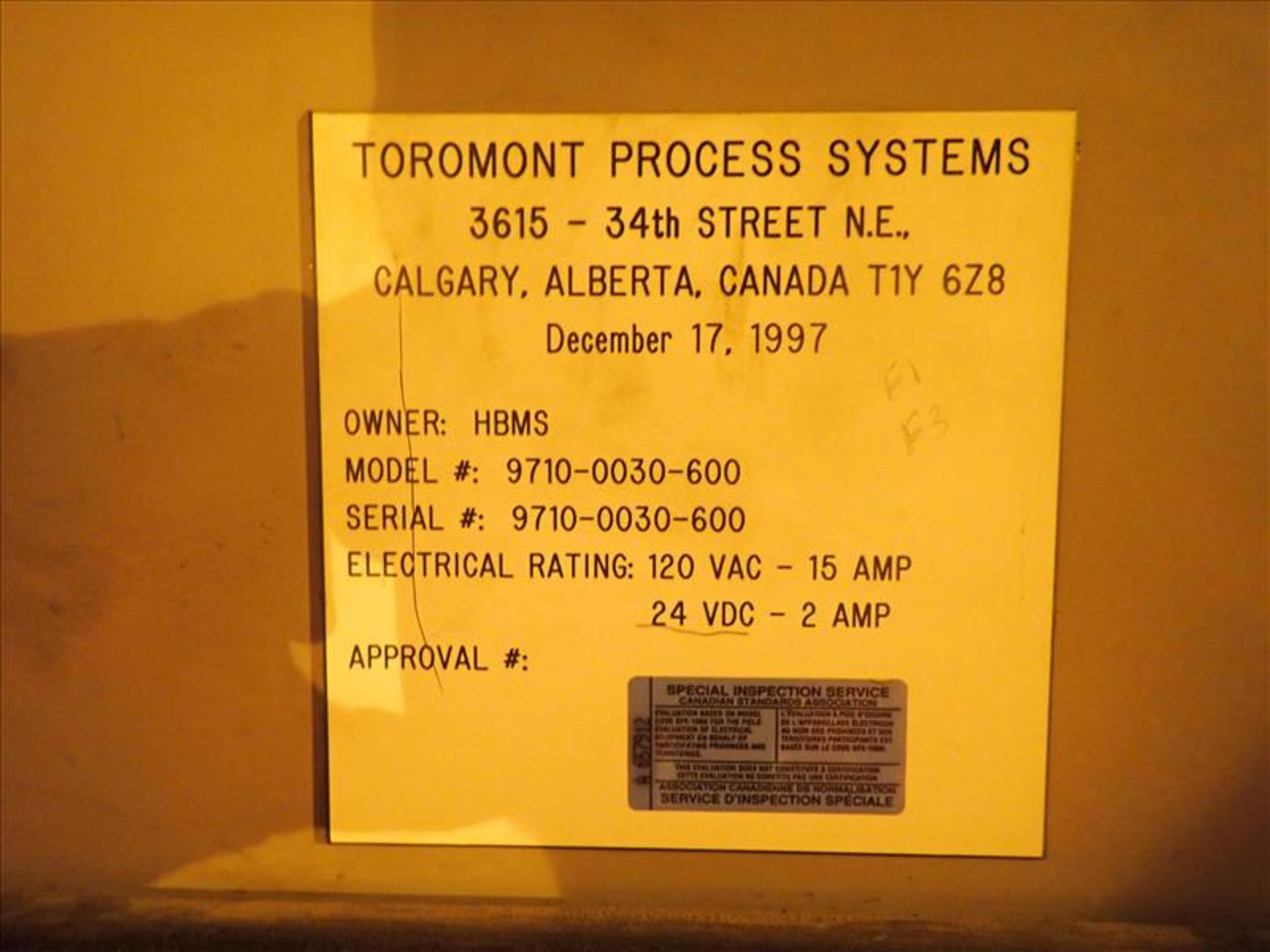 Toromont/Frick refrigeration unit, mod. 9710-0030-600, skid-mounted w/ control panels, flow meters - Image 7 of 16