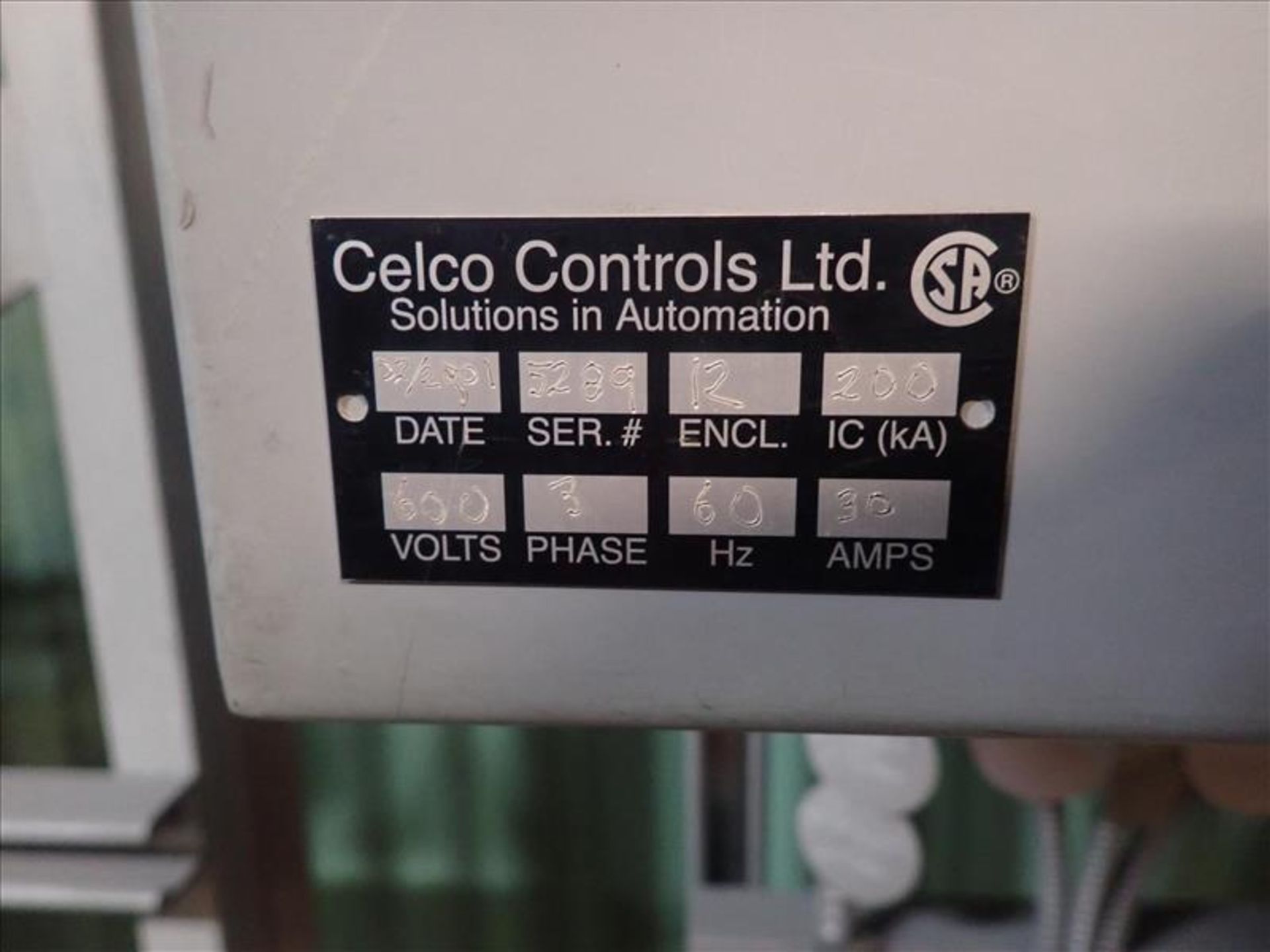 (5) Celco control panels (Tag 7637 Loc ZPL Plant/EVAP MCC) - Image 3 of 3