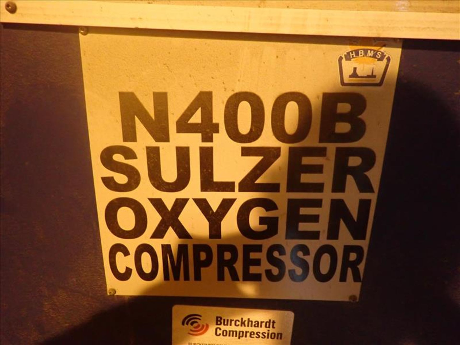 Sulzer centrifugal oxygen compressor, mod. 2D160-2B, ser. no. 100032, 250 hp (Tag 7002 Loc Oxygen - Image 3 of 3