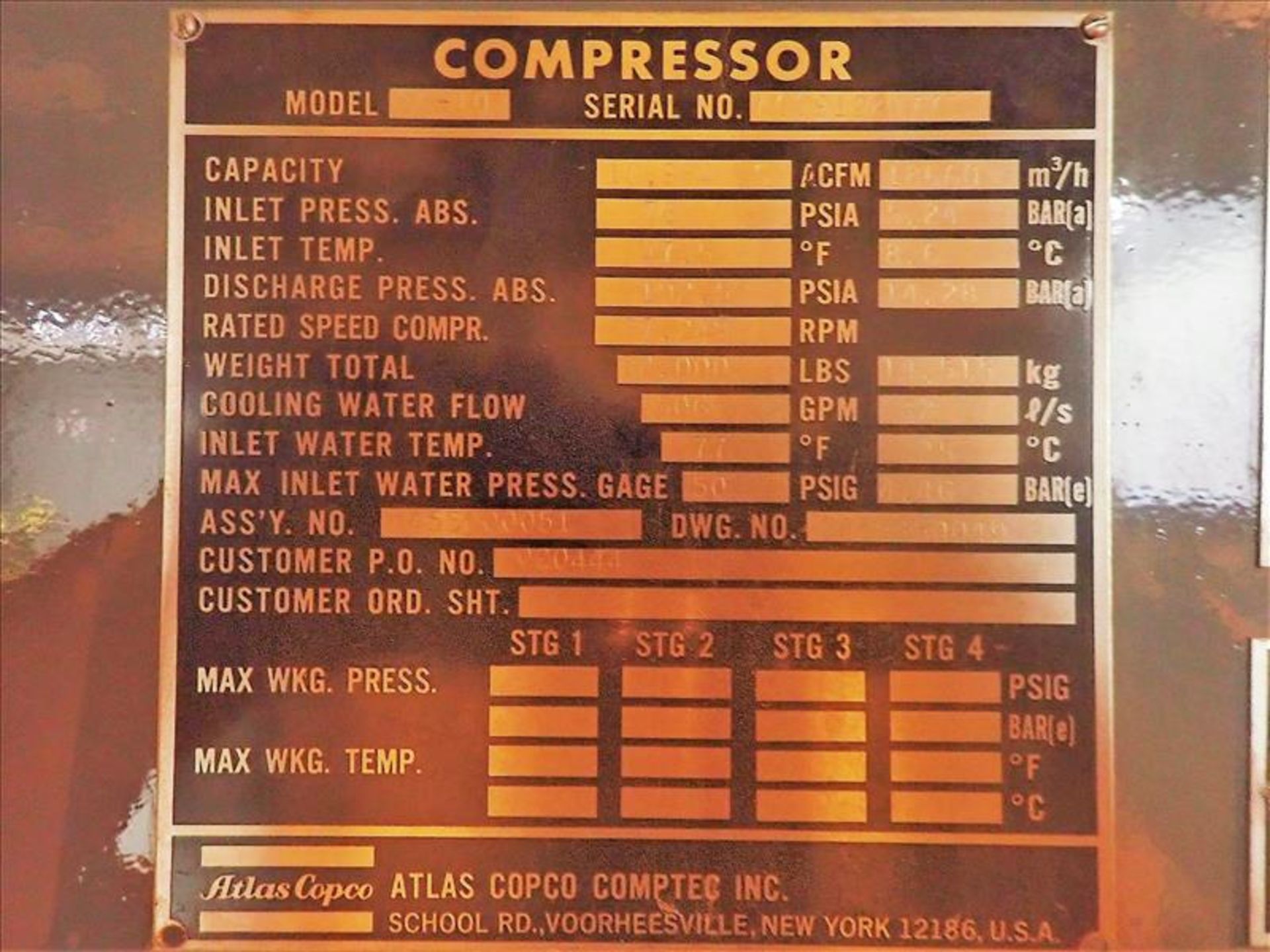 Atlas Copco single stage centrifugal air compressor, mod. SC10, ser. no. ACC9122077, 10.9 acfm - Image 6 of 7