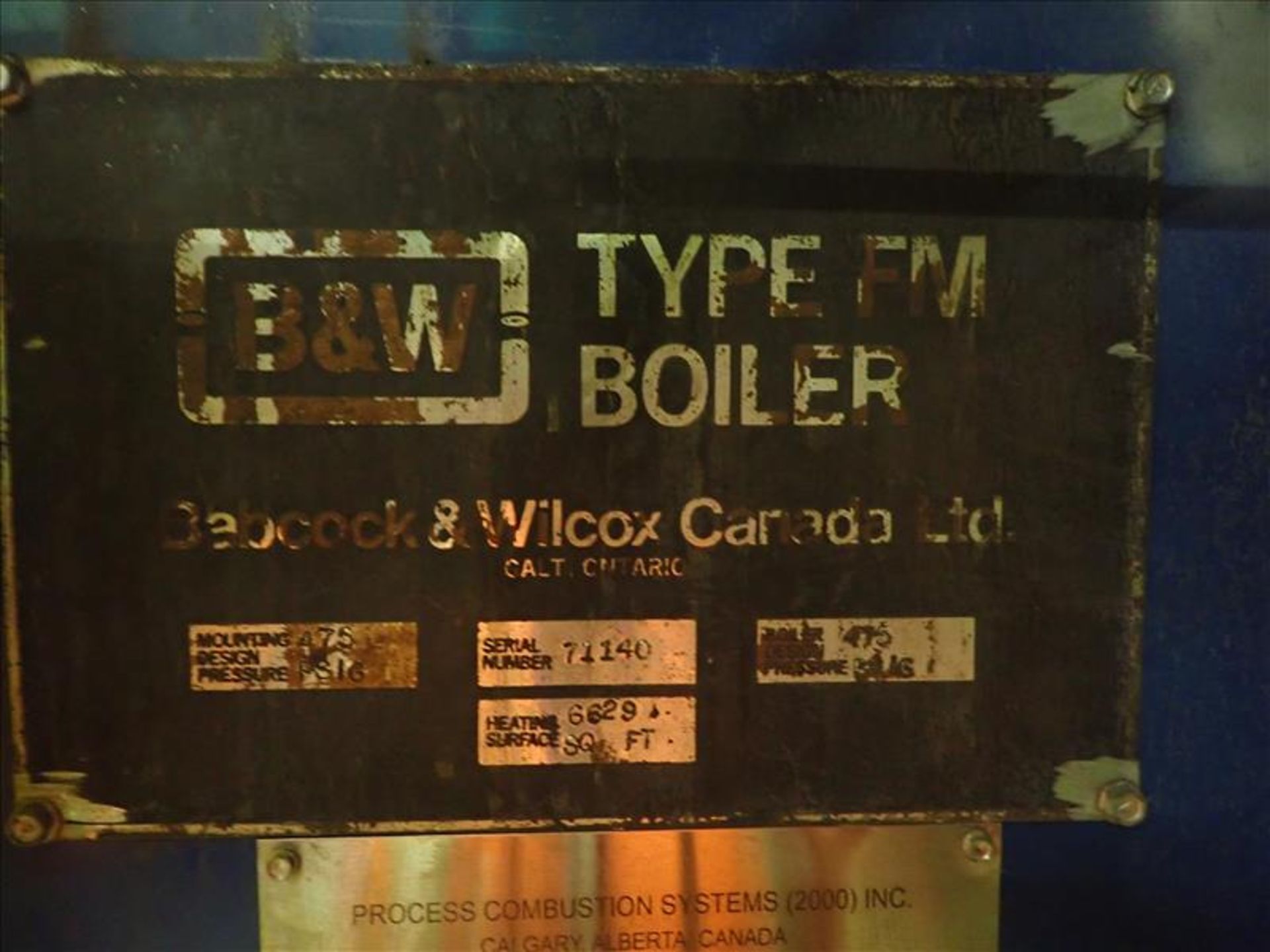 Bebcock and Wilcox forced draft water tube boiler, type FM, ser. no. 71140, 150MMBTU/hr, propane, - Image 5 of 6