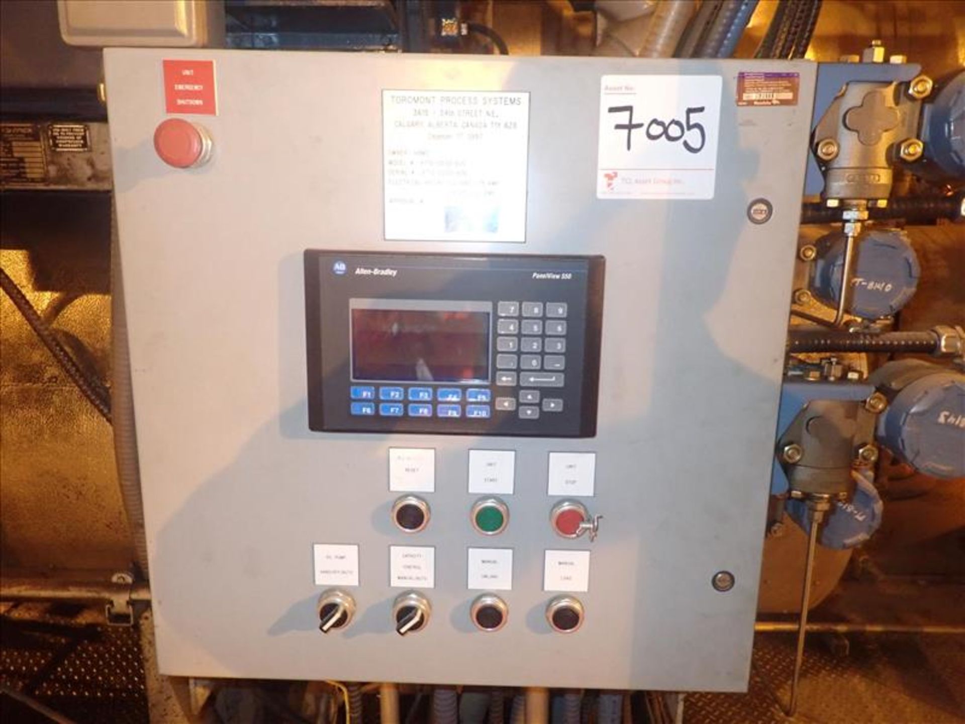 Toromont/Frick refrigeration unit, mod. 9710-0030-600, skid-mounted w/ control panels, flow meters - Image 6 of 16