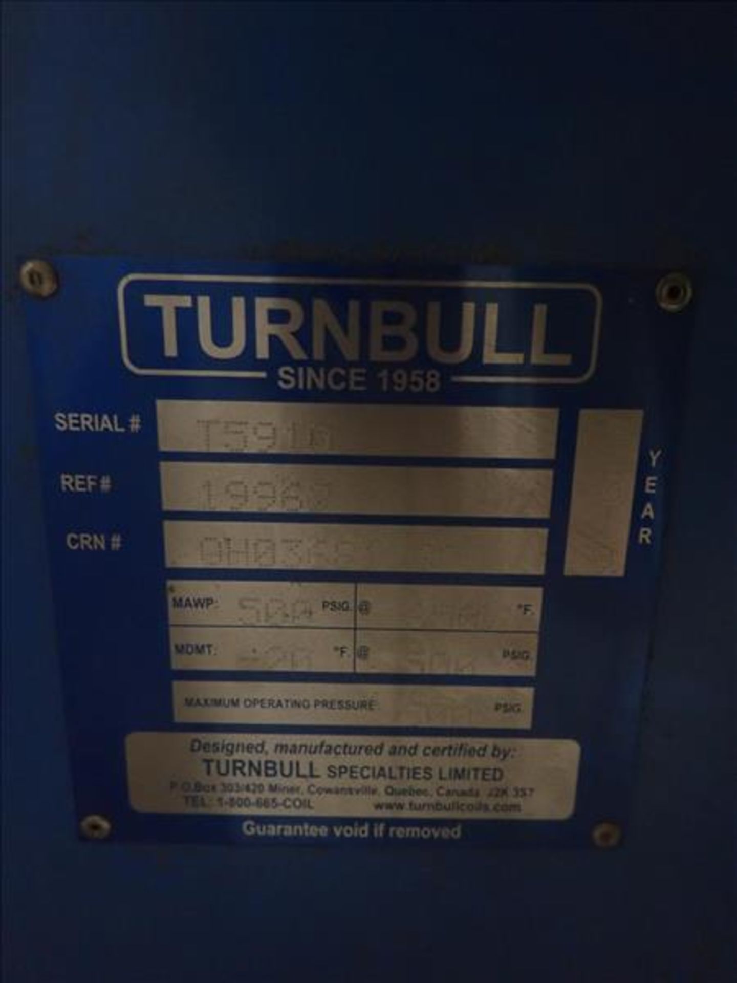 Turnbull Coils heating unit, mod. OH03681.6C, ser. no. TS910 (Tag 8802 Loc Mill Carp Shop) - Image 2 of 2
