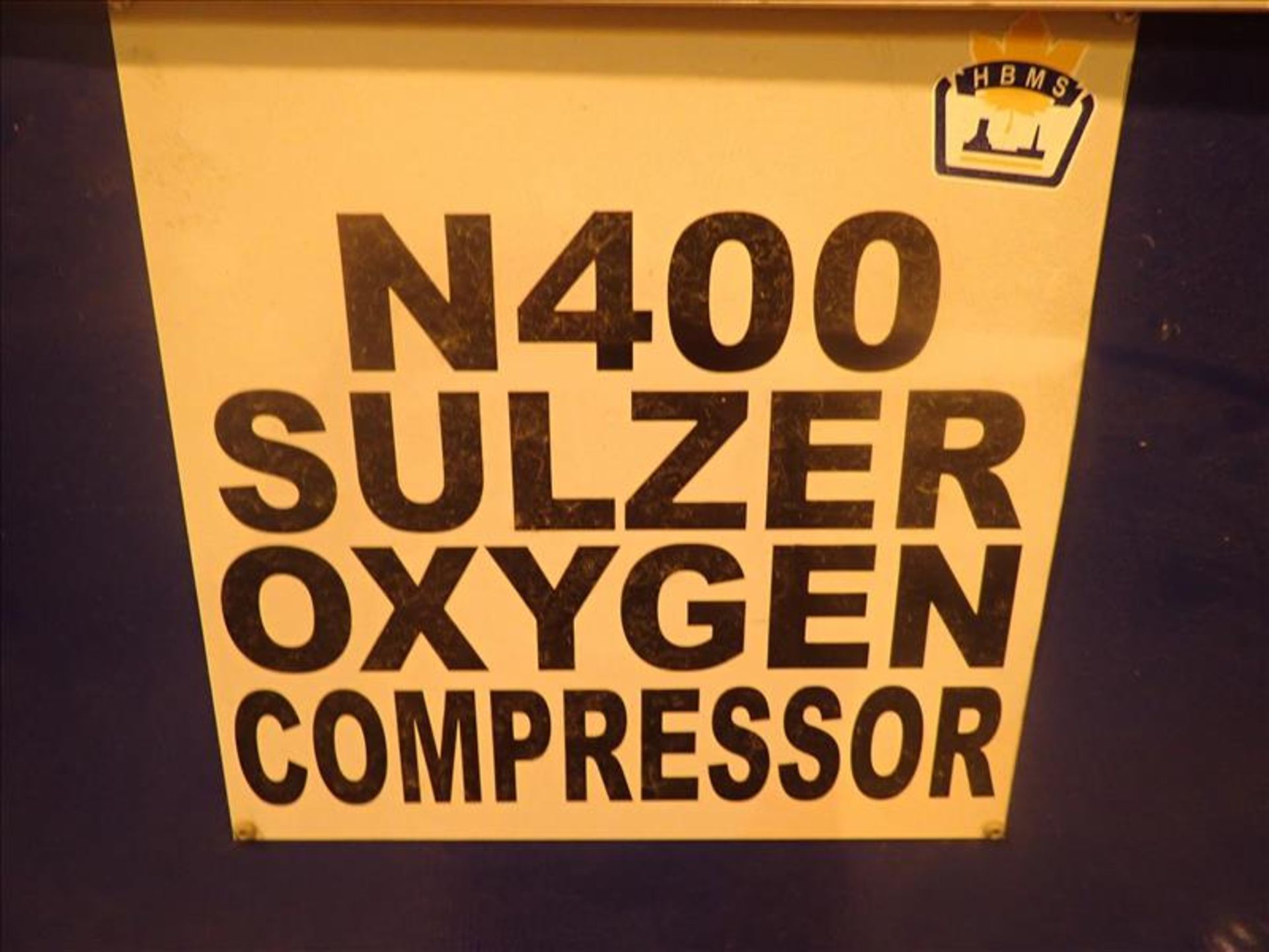 Sulzer centrifugal oxygen compressor, mod. 2D200-2E, ser. no. 7624, 600 hp (Tag 7001 Loc Oxygen - Image 3 of 3