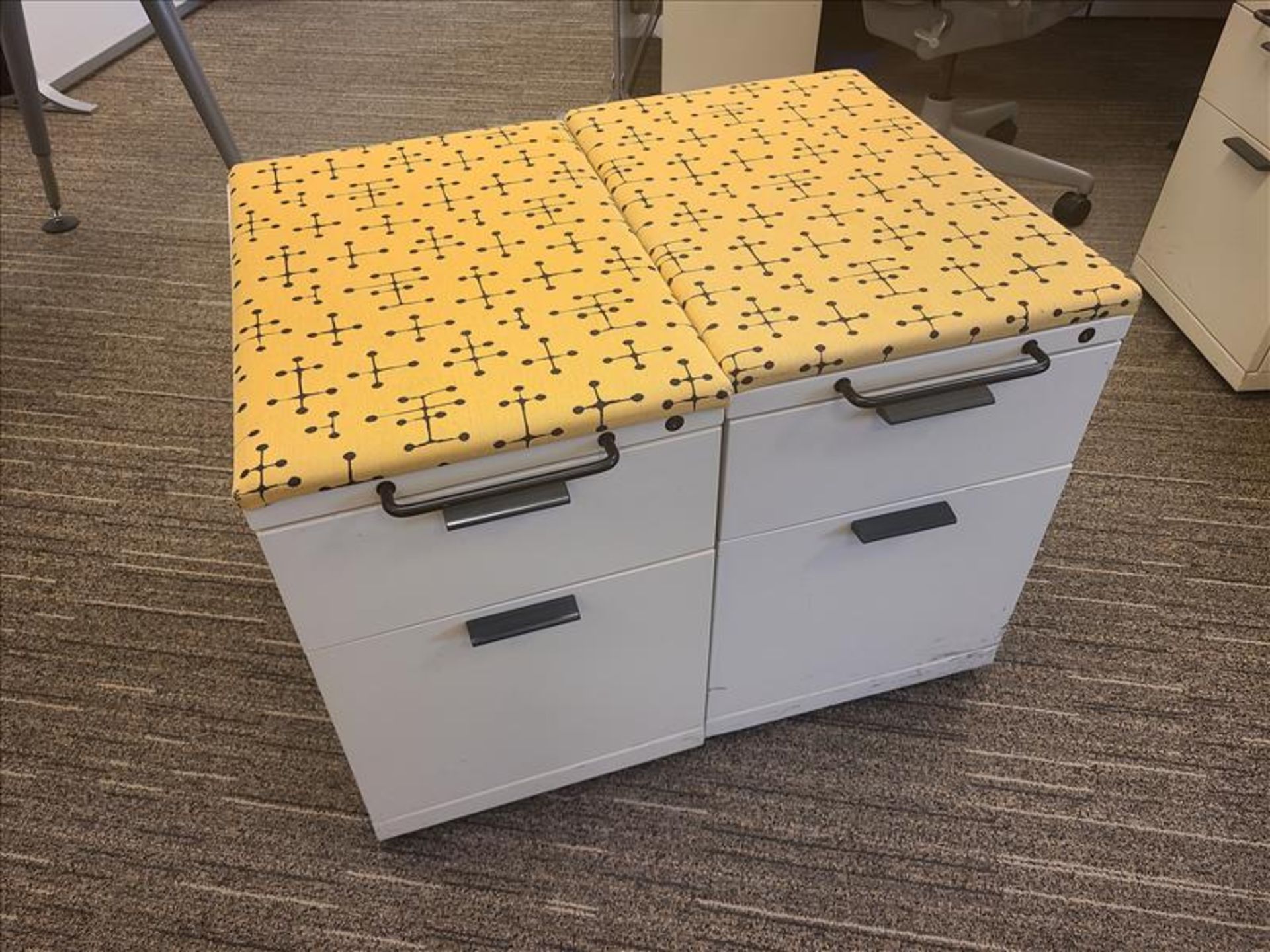 2-Drawer Filing Cabinet, w/cushion top, casters (Qty 2) (Floor 4) (Yellow Cushion Tops)