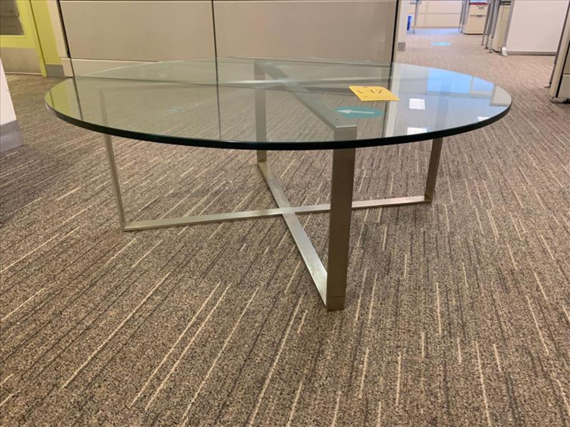 Tempered Glass Table, w/ s/s base, approx. 42 in. dia (Qty 1) (Floor 6) - Image 2 of 2