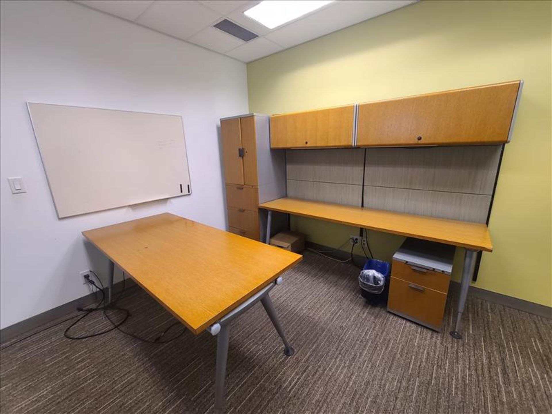 Private Office Suite incl; front desk approx. 72 in. x 30 in., back desk approx. 84 in. x 23 in., (